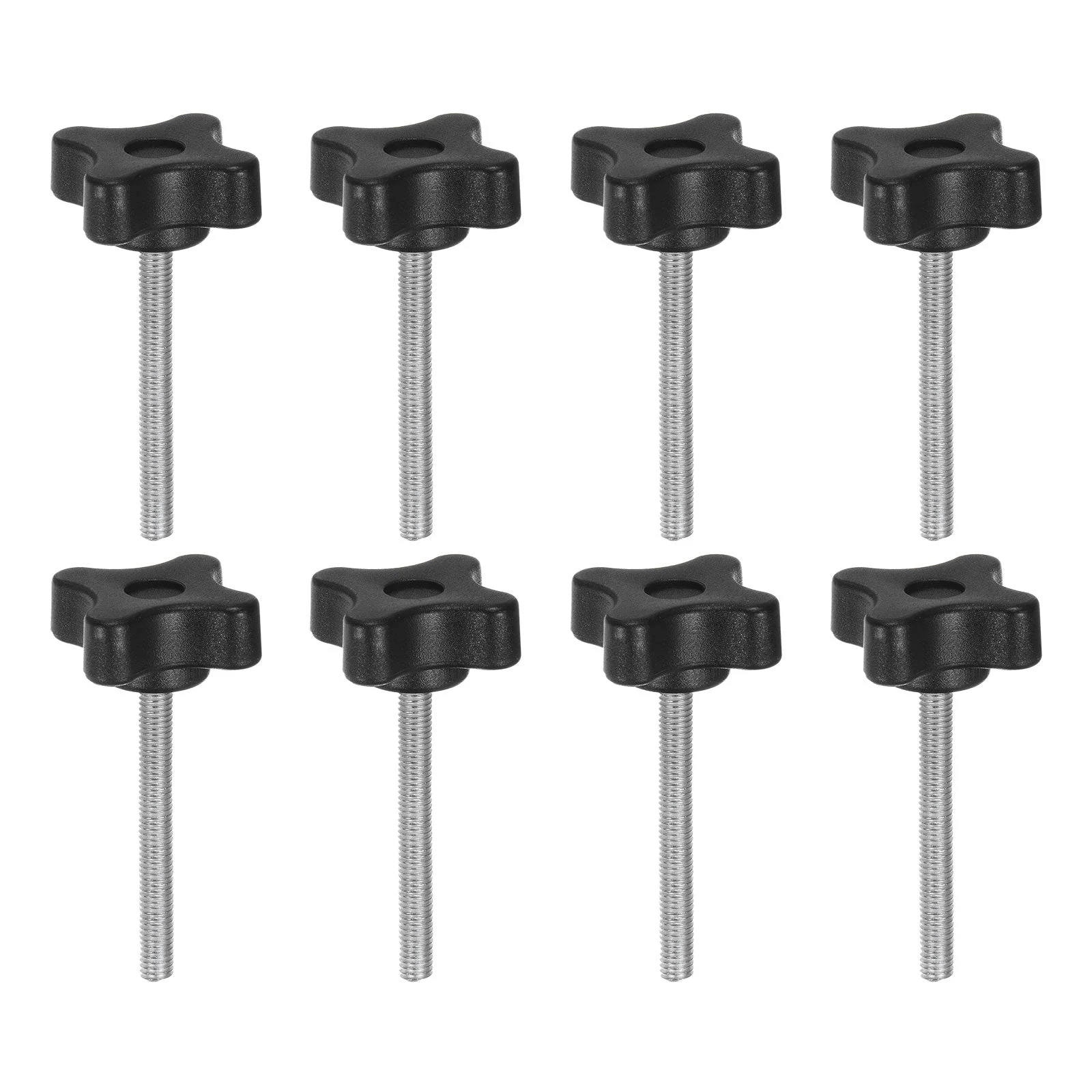 8pcs Star Knobs M5 x 45mm Metric Threaded Stud 32mm 4-Point Head Clamping Screws