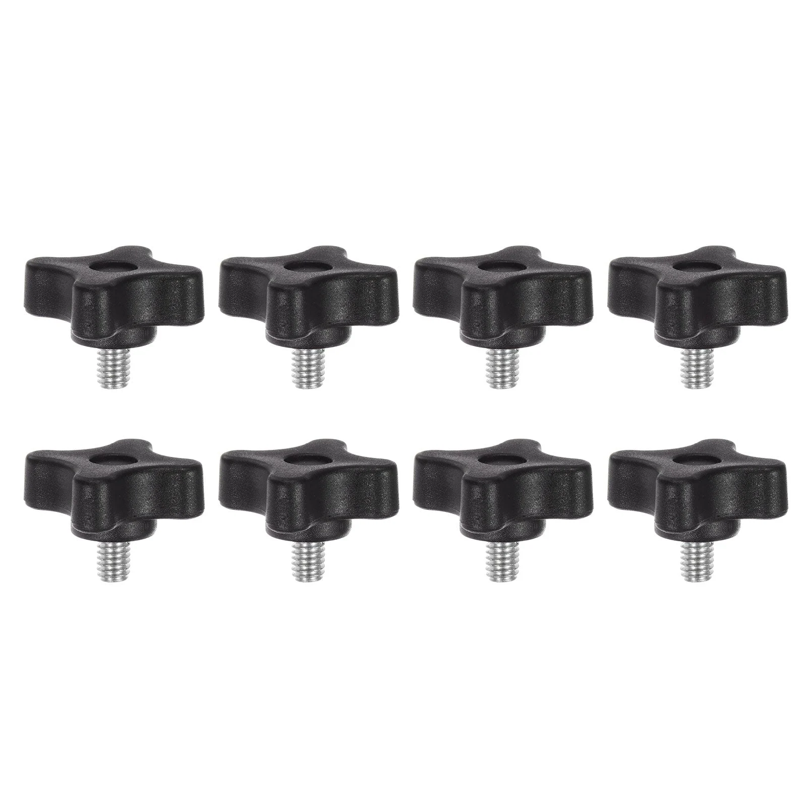 8pcs Star Knobs M6 x 10mm Metric Threaded Stud 32mm 4-Point Head Clamping Screws
