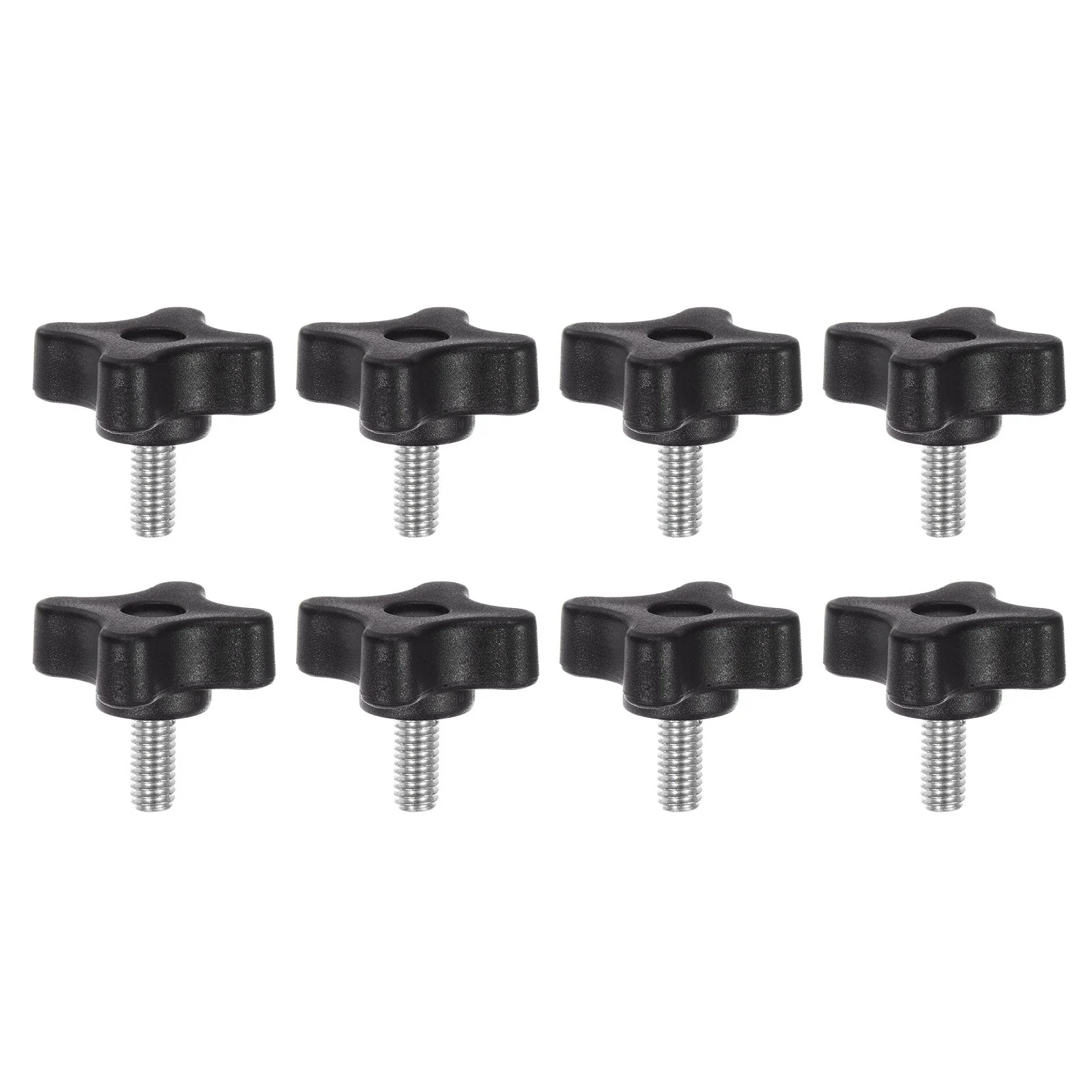 8pcs Star Knobs M6 x 16mm Metric Threaded Stud 32mm 4-Point Head Clamping Screws