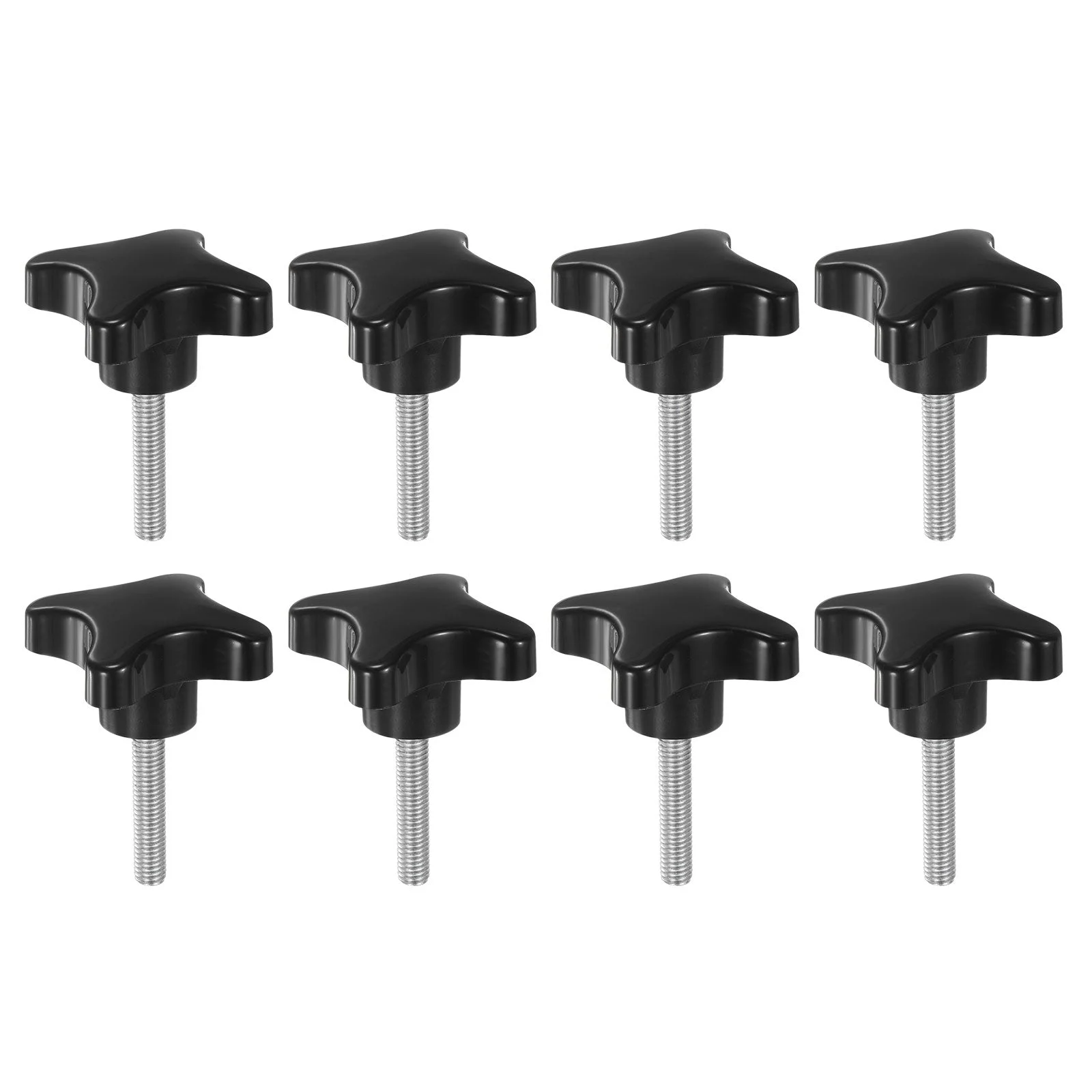 8pcs Star Knobs M8 x 40mm Metric Threaded Stud 60mm 4-Point Head Clamping Screws