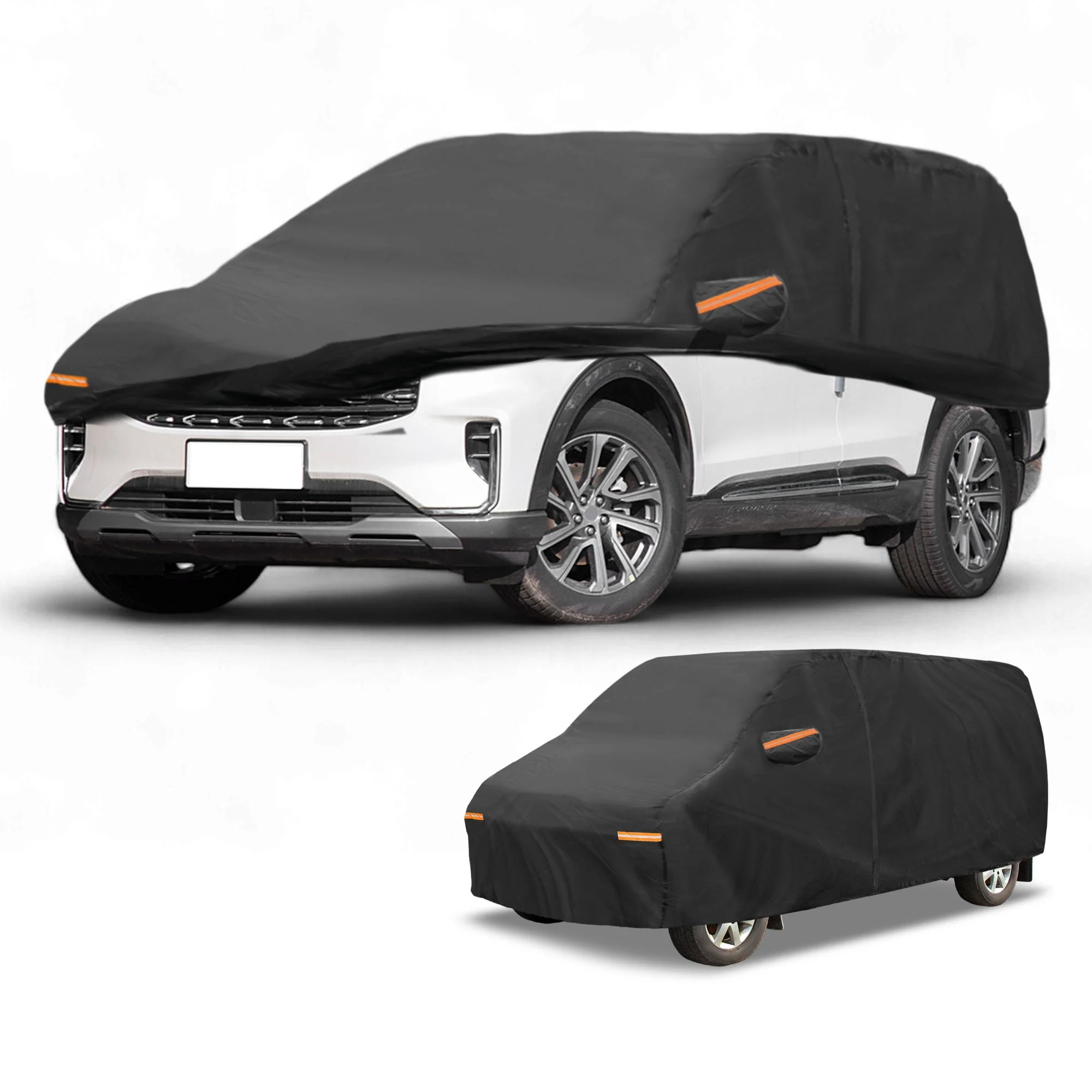 Car Cover Waterproof All Weather Sun Rain Protection Full Exterior Cover for Ford Explorer Black with Left Side Zippers