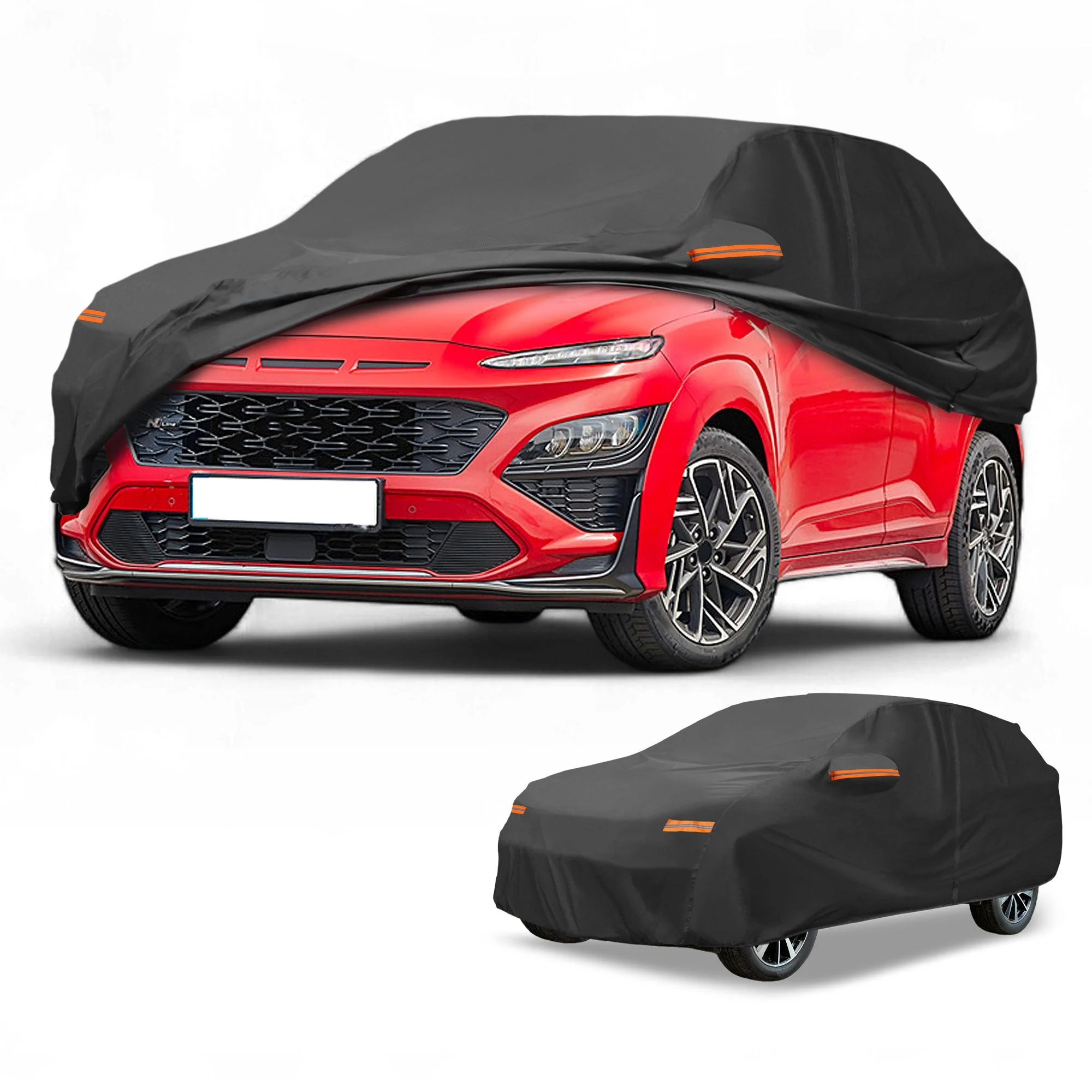 Car Cover All Weather for Hyundai Kona Black 190T-PU with Left Zipper