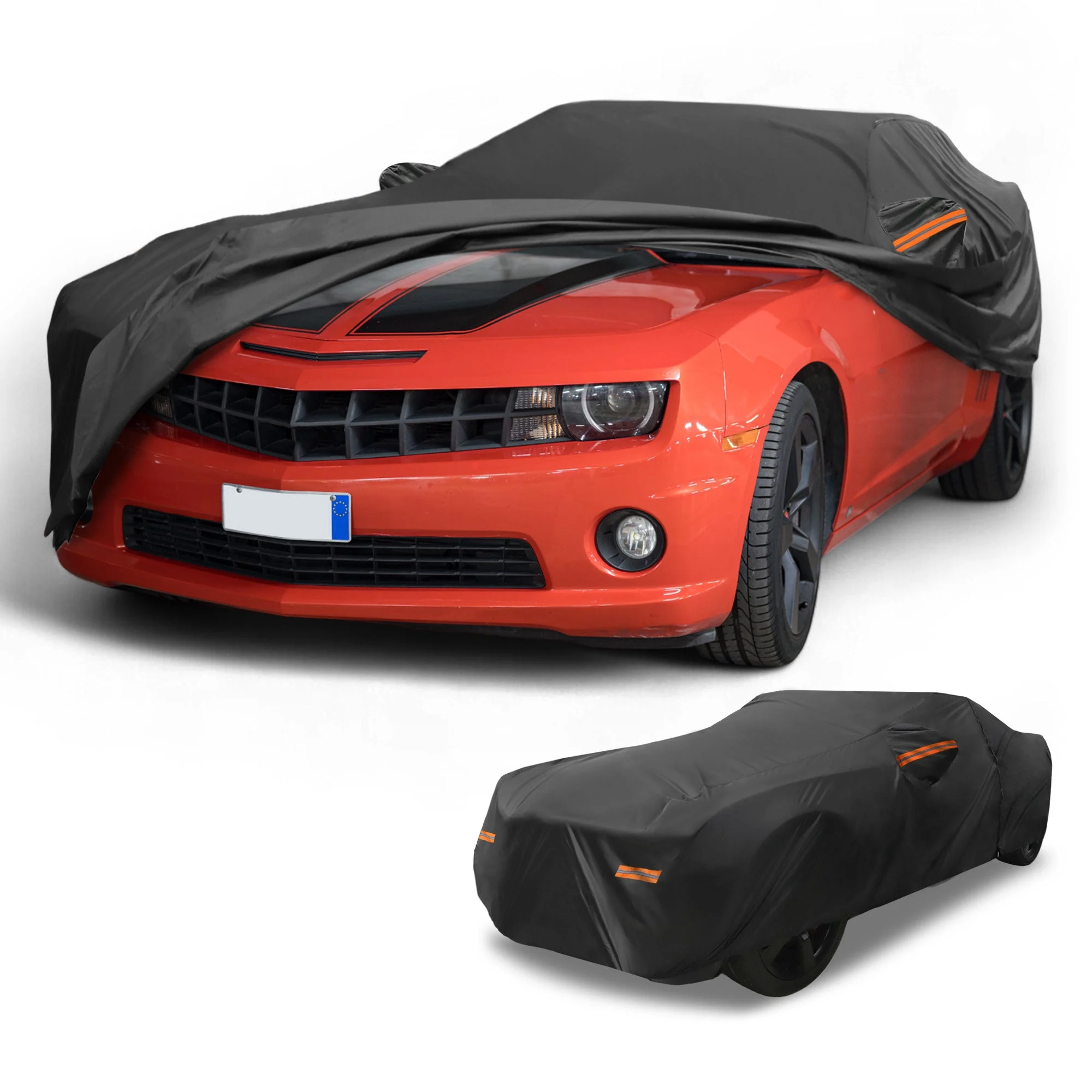 Car Cover All Weather for Chevrolet Camaro Black 190T-PU with Left Zipper