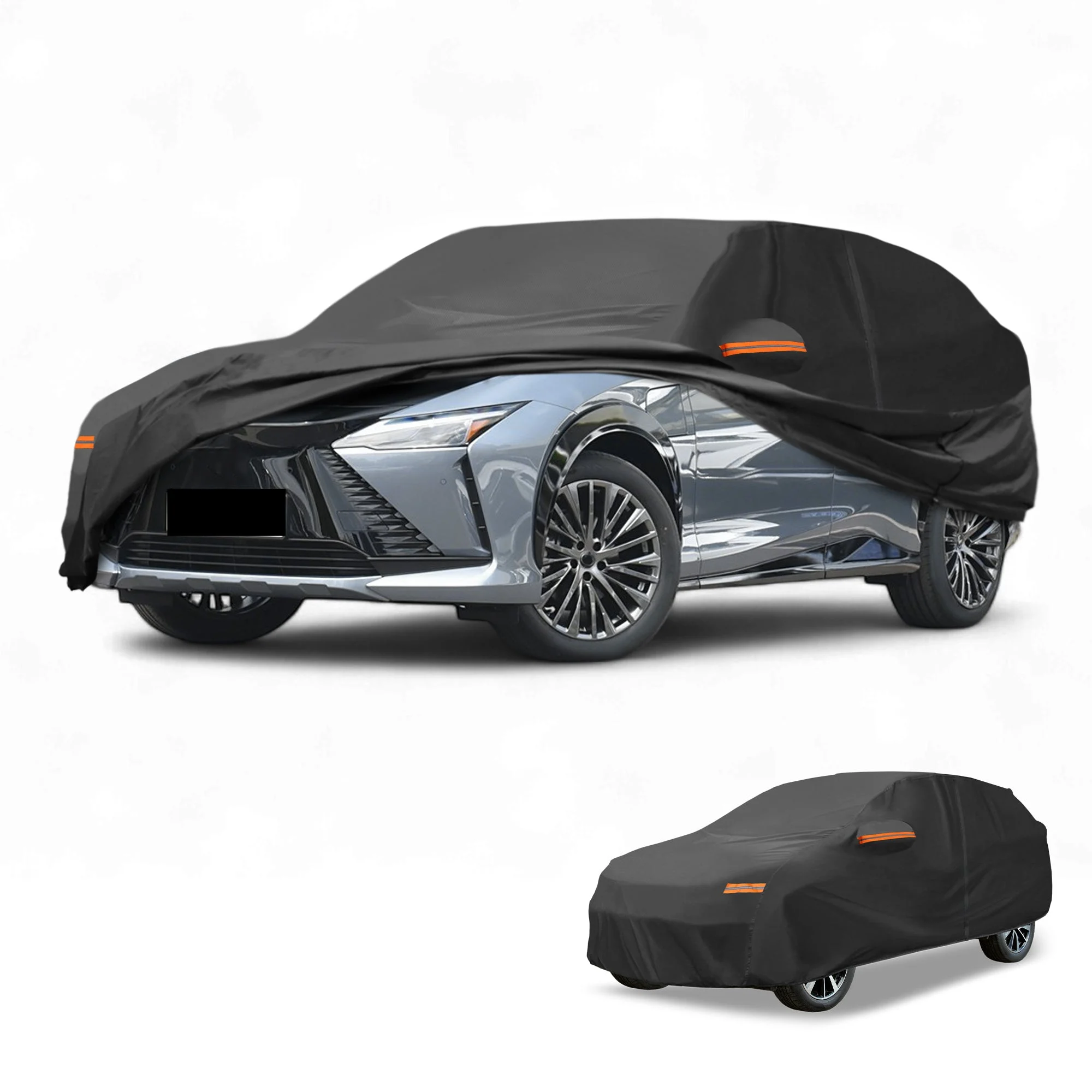 Car Cover All Weather for Lexus RZ Black 190T-PU with Left Zipper