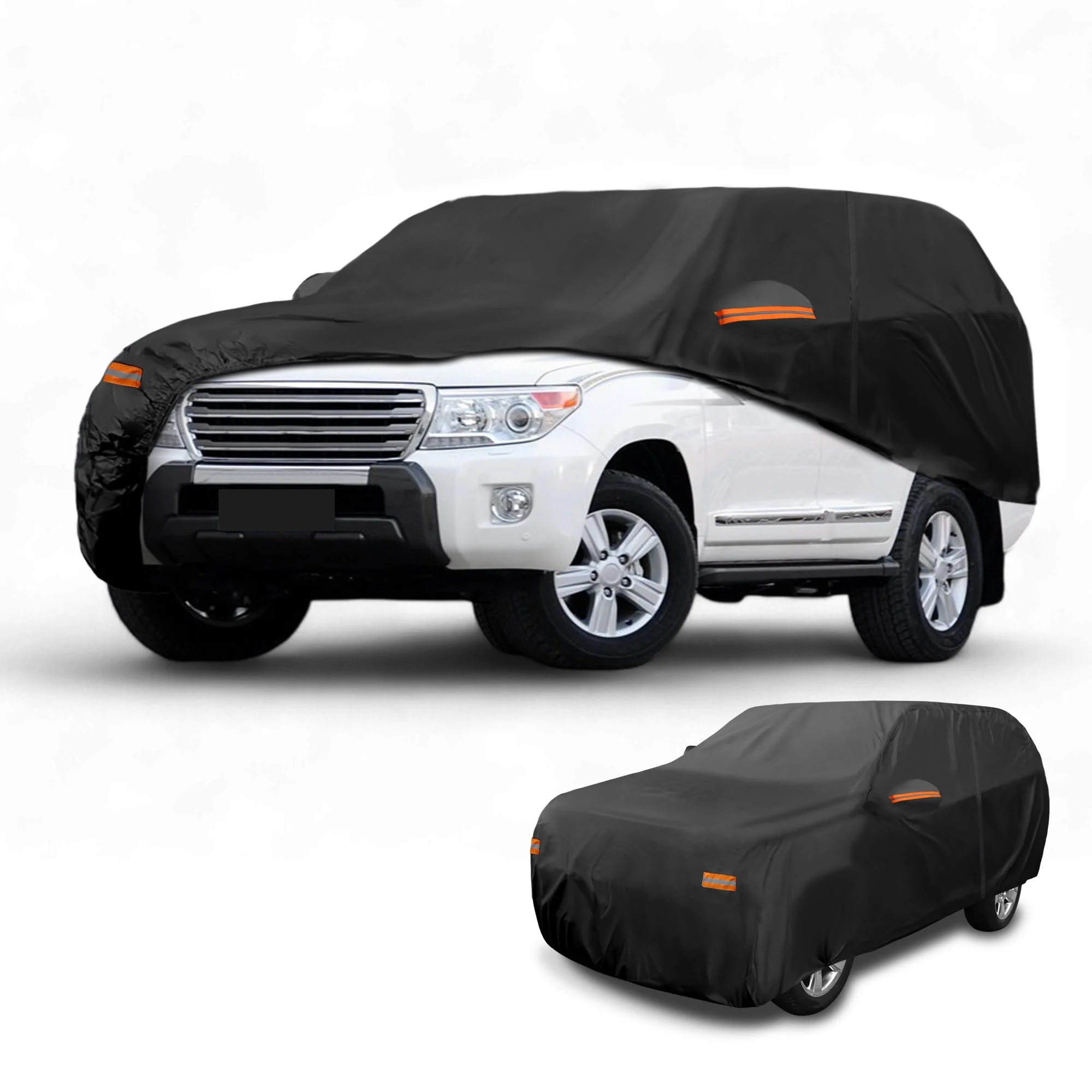 Car Cover All Weather for Toyota Land Cruiser Black 190T-PU w/ Zipper