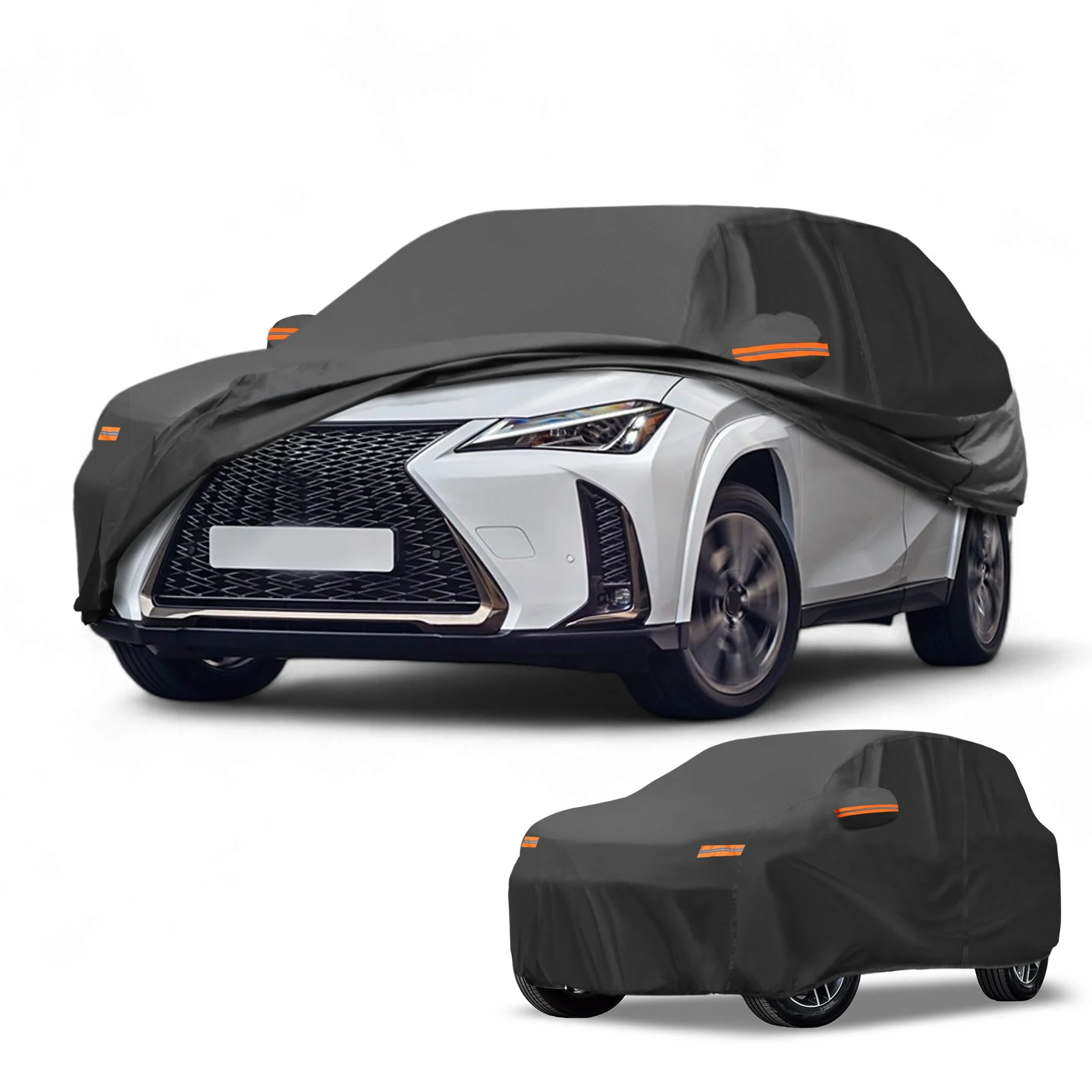 Car Cover Waterproof All Weather Sun Rain Protection Full Exterior Cover for Lexus UX 190T-PU Black with Left Side Zippers