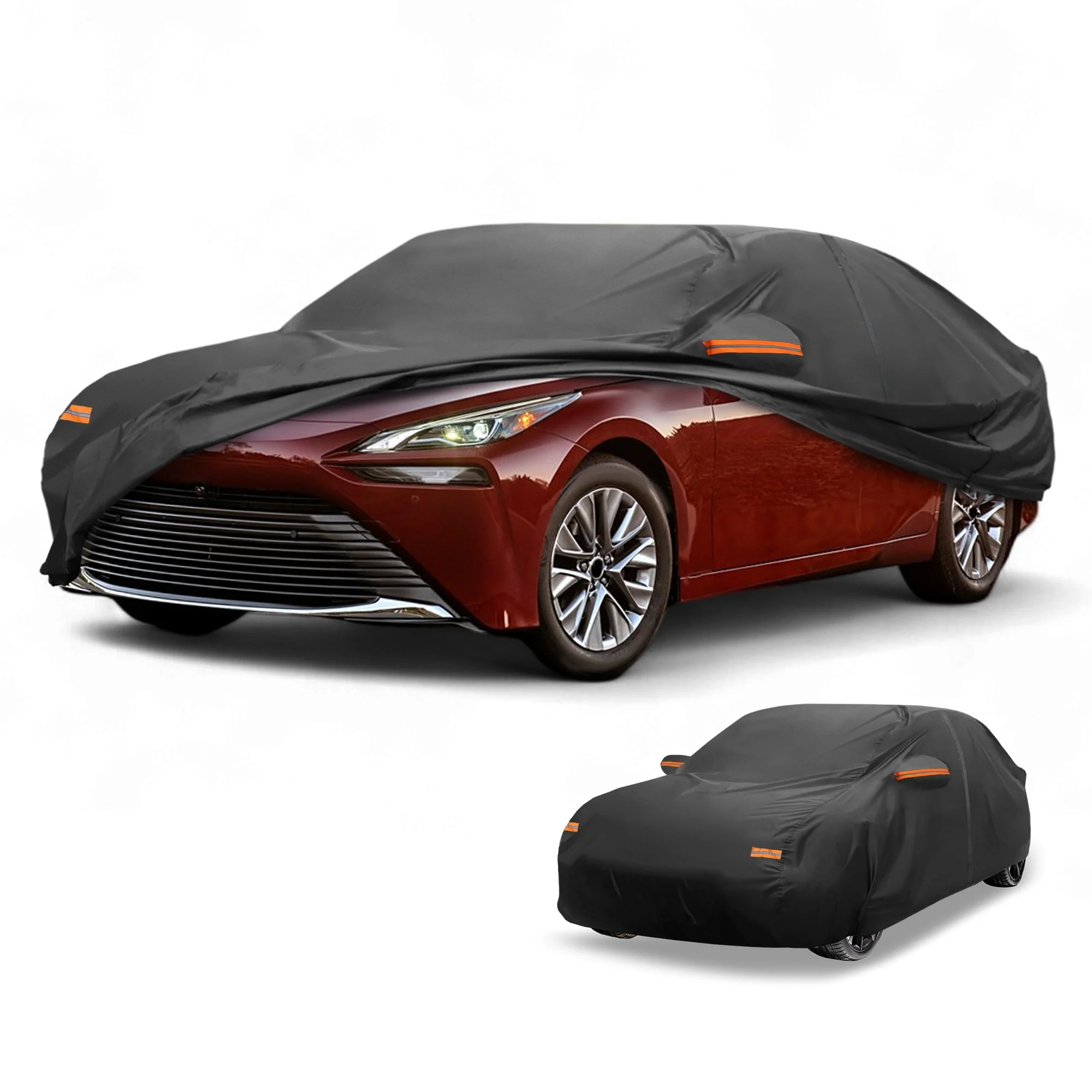 Car Cover All Weather for Toyota Mirai Sedan Black 190T-PU w/ Zipper