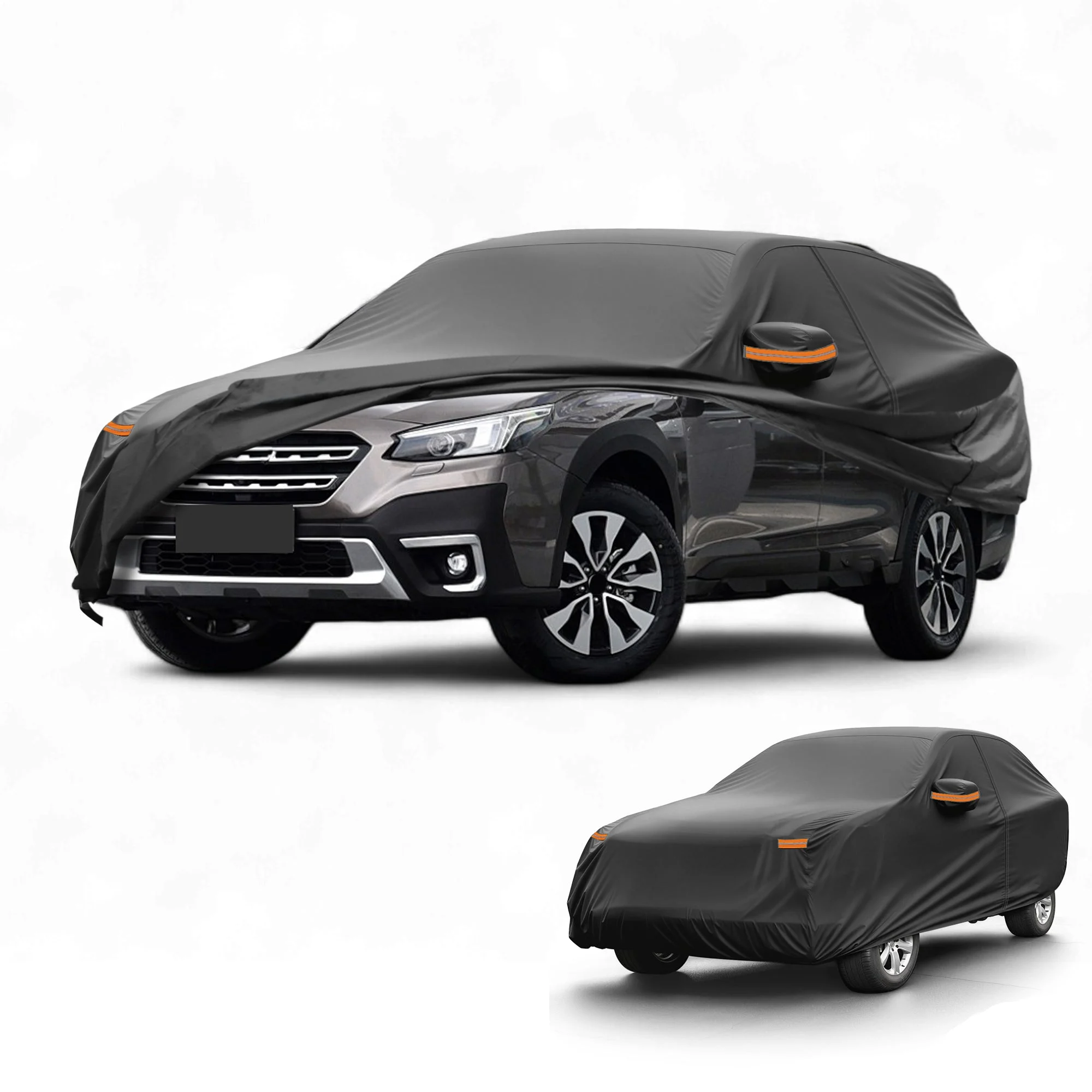 Car Cover Waterproof All Weather Sun Rain Protection Full Exterior Cover for Subaru Outback 190T-PU Black with Left Side Zippers