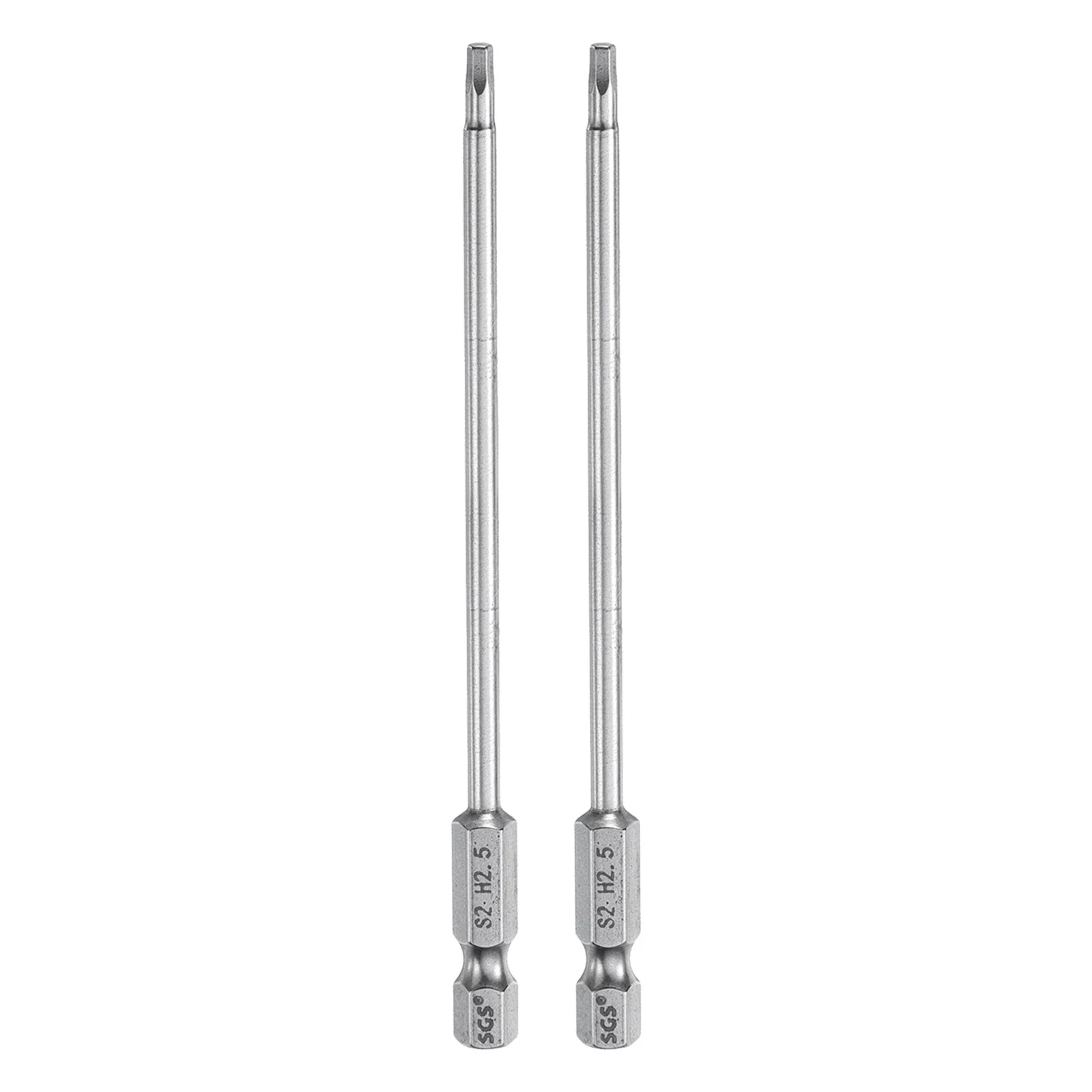 2pcs 2.5mm (H2.5) Hex Head Wrench Drill Bit 4.3" Long Magnetic Screwdriver Bits