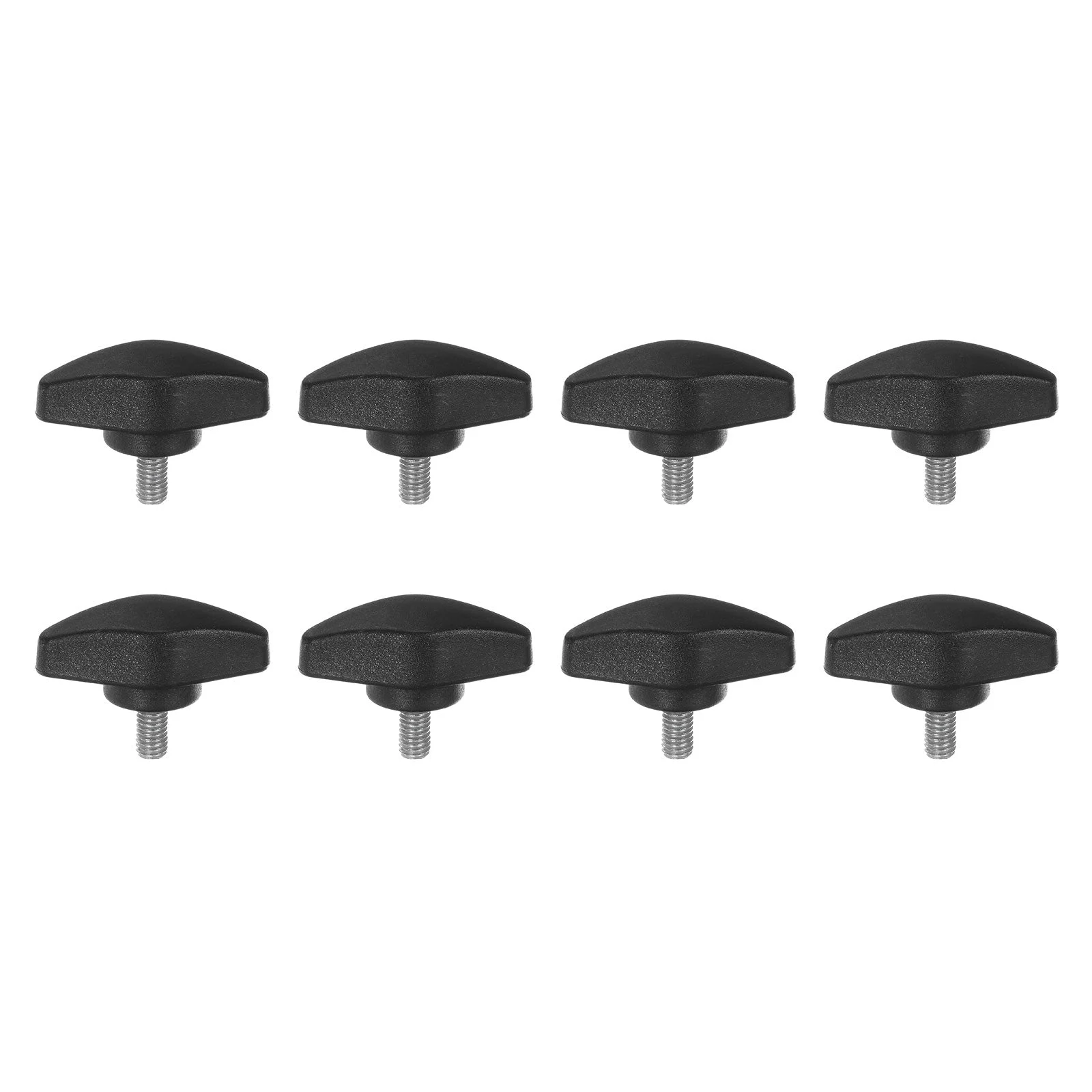 8pcs Tee Wing Knobs M5 x 10mm Metric Male Threaded Stud T Head Plastic Knob Handles Thumb Screws Hand Clamping Tightening Knob Grip Thumbscrew, Black
