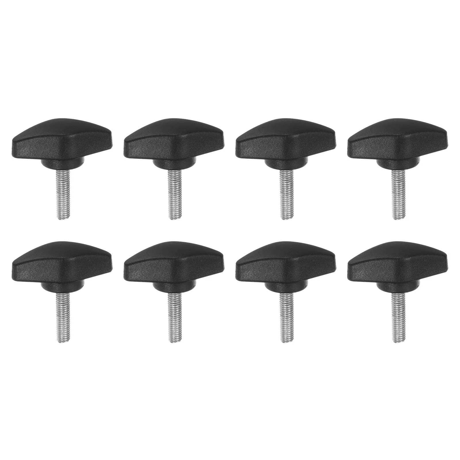 8pcs Tee Wing Knobs M5 x 20mm Metric Male Threaded Stud T Head Plastic Knob Handles Thumb Screws Hand Clamping Tightening Knob Grip Thumbscrew, Black