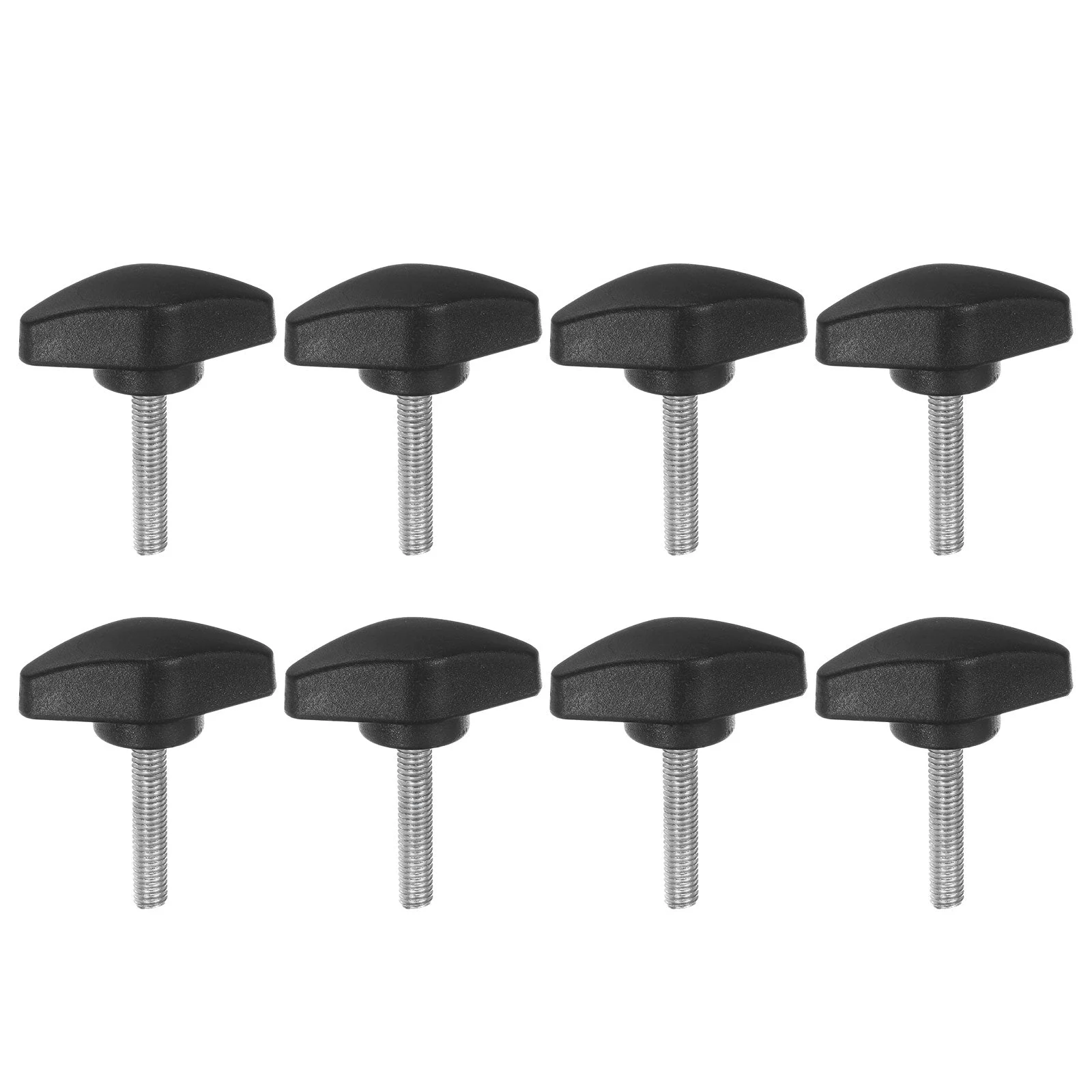 8pcs Tee Wing Knobs M5 x 25mm Metric Male Threaded Stud T Head Plastic Knob Handles Thumb Screws Hand Clamping Tightening Knob Grip Thumbscrew, Black