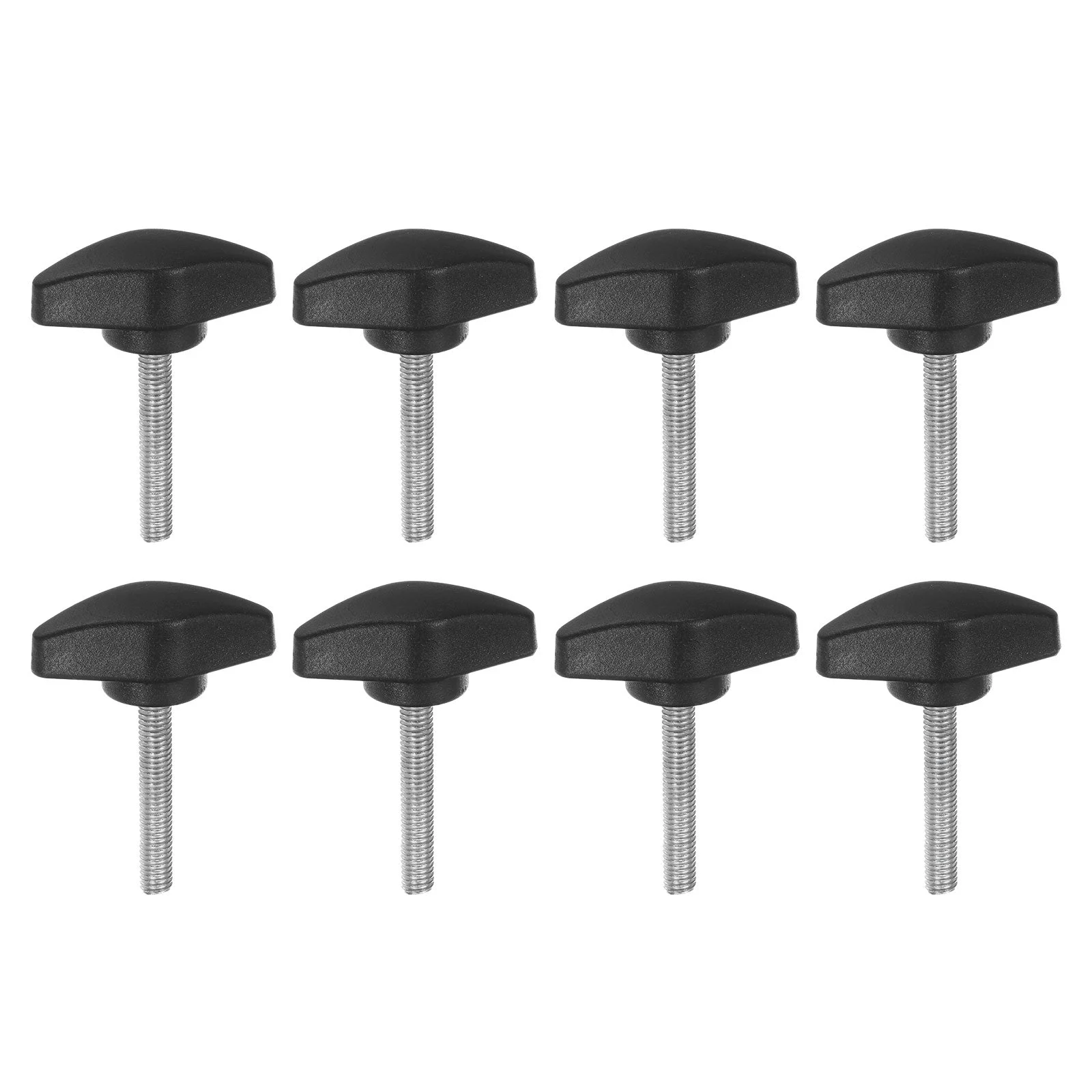 8pcs Tee Wing Knobs M5 x 30mm Metric Male Threaded Stud T Head Plastic Knob Handles Thumb Screws Hand Clamping Tightening Knob Grip Thumbscrew, Black