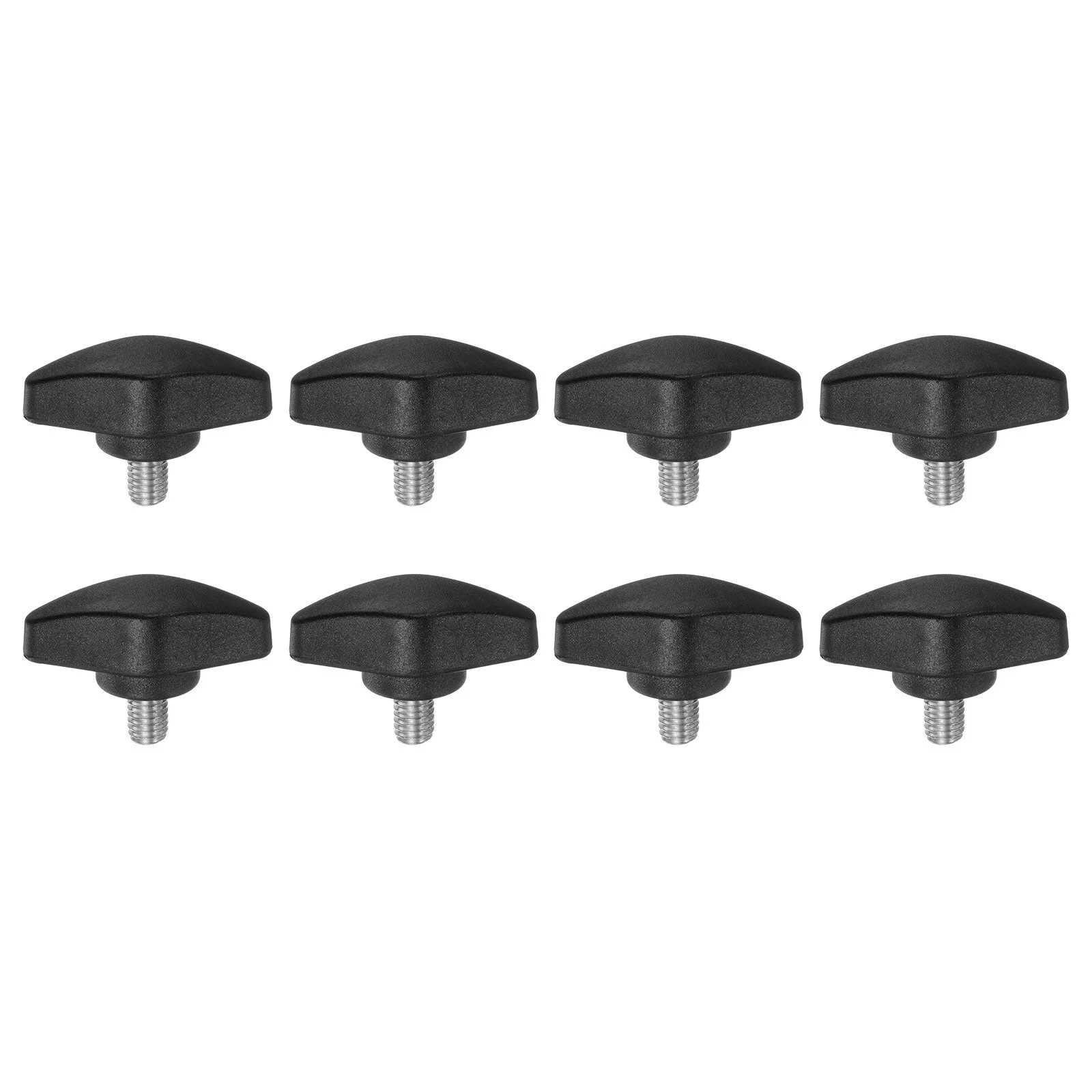 8pcs Tee Wing Knobs M6x8mm Metric Male Thread T Head Clamping Thumb Screw Black