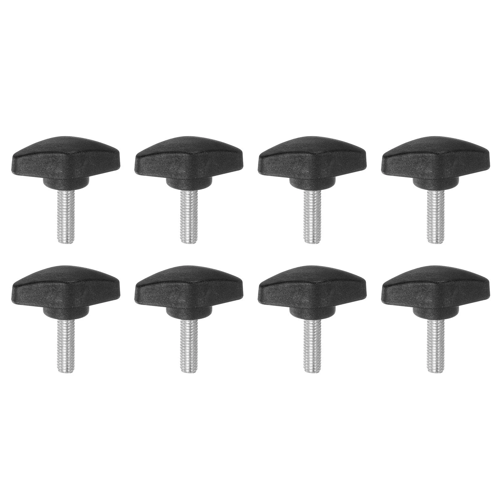 8pcs Tee Wing Knobs M6x20mm Metric Male Thread T Head Clamping Thumb Screw Black