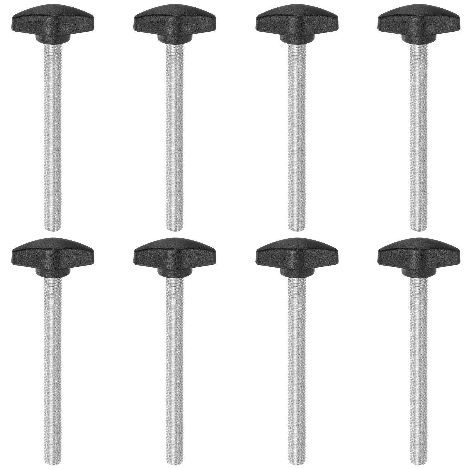 8pcs Tee Wing Knobs M8x85mm Metric Male Thread T Head Clamping Thumb Screw Black
