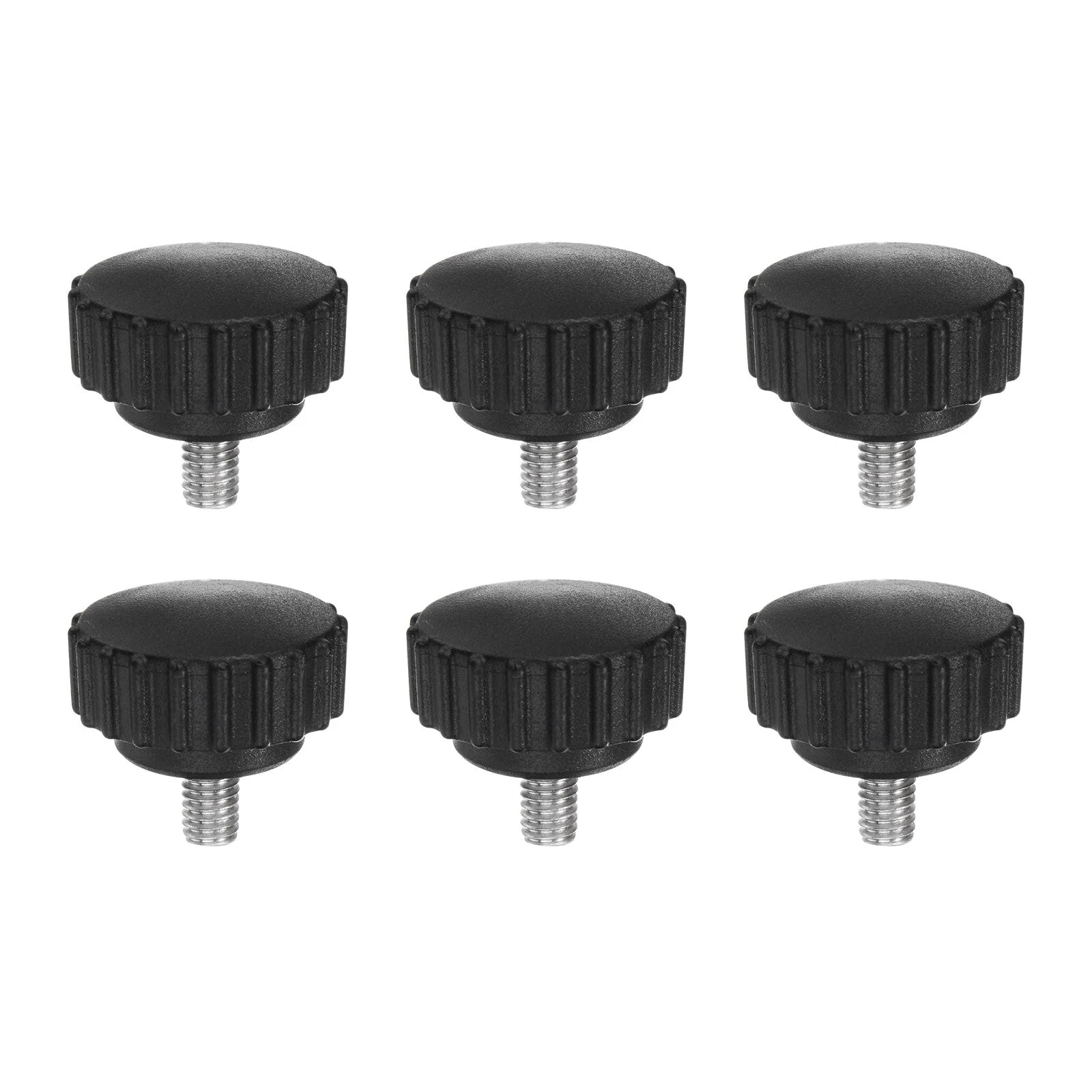 6pcs Knurled Clamping Knob Thumb Screws M6 x 10mm Metric Thread 28mm Matte Head