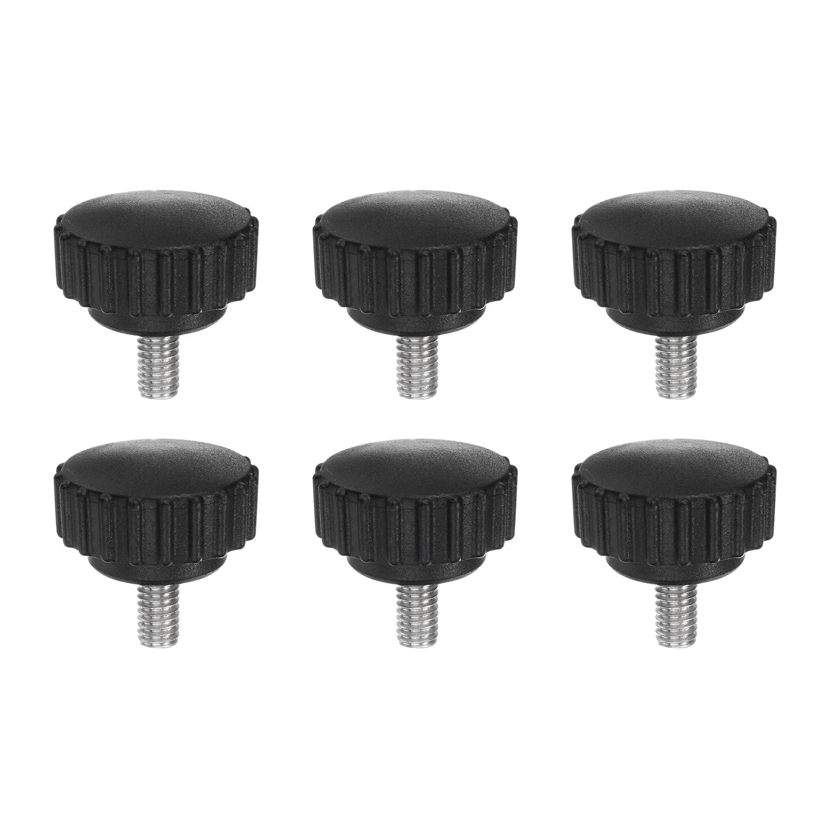 6pcs Knurled Clamping Knob Thumb Screws M6 x 12mm Metric Thread 28mm Matte Head