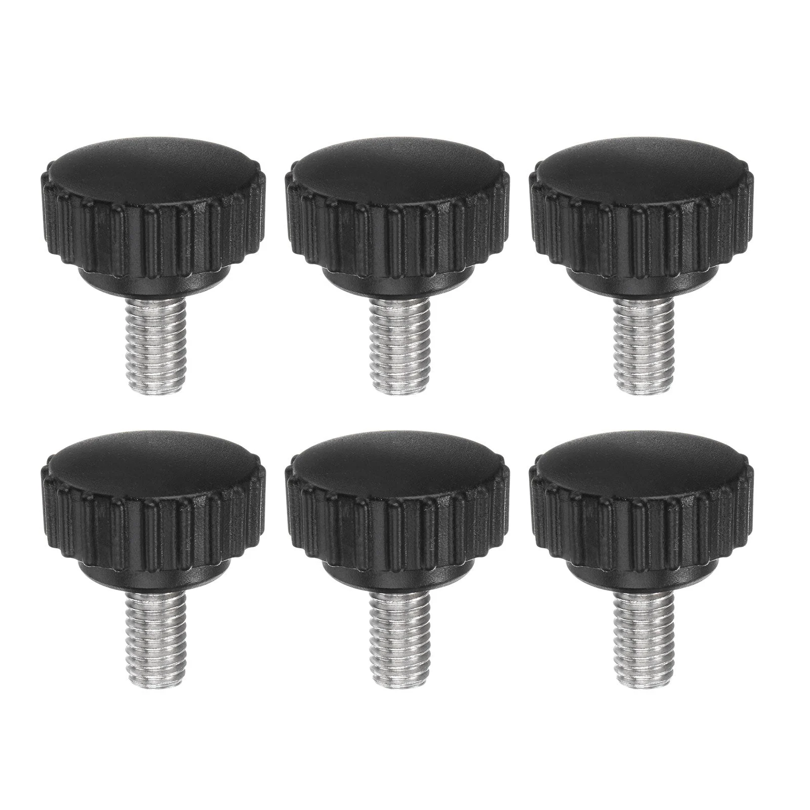 6pcs Knurled Clamping Knob Thumb Screws M8 x 16mm Metric Thread 28mm Matte Head