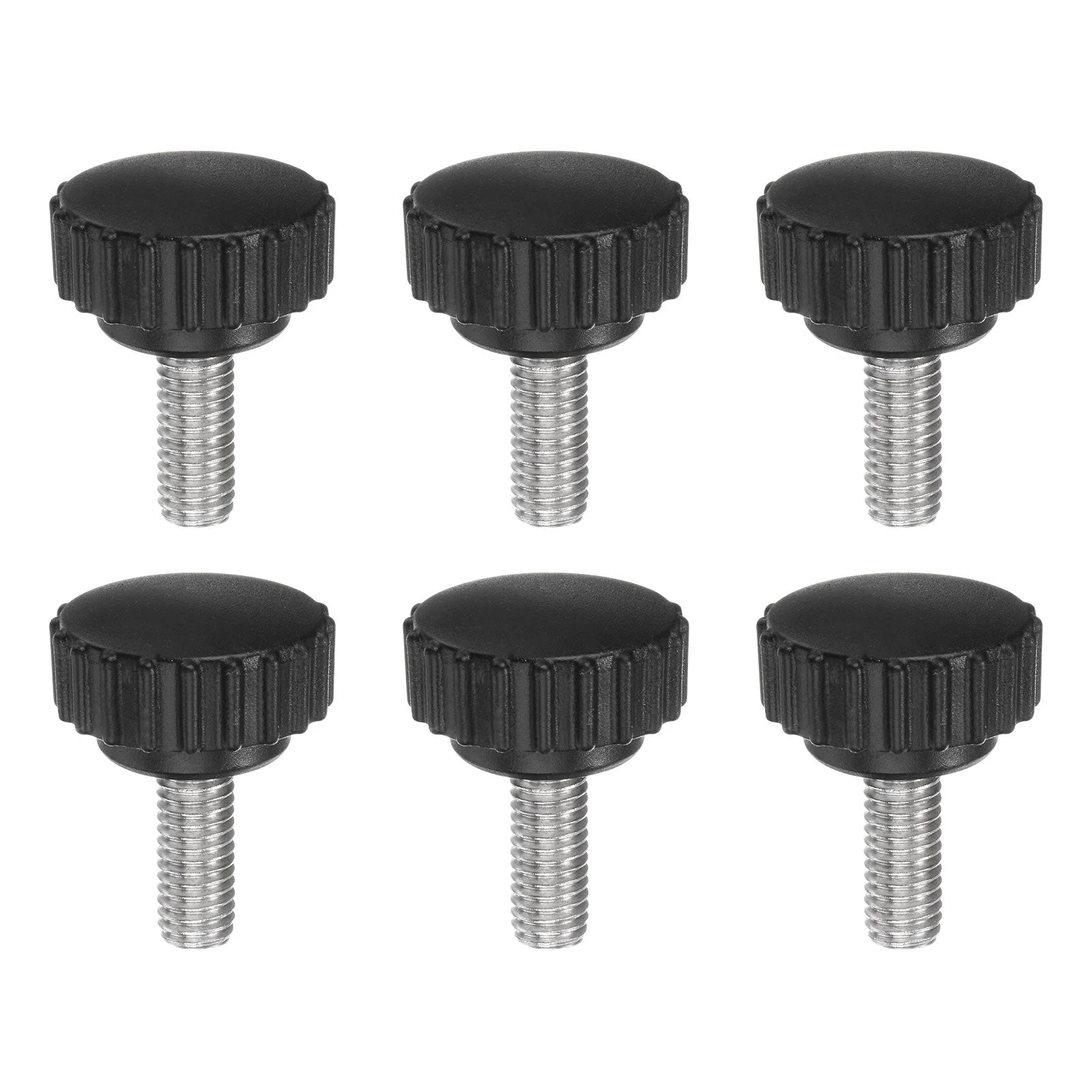 6pcs Knurled Clamping Knob Thumb Screws M8 x 20mm Metric Thread 28mm Matte Head