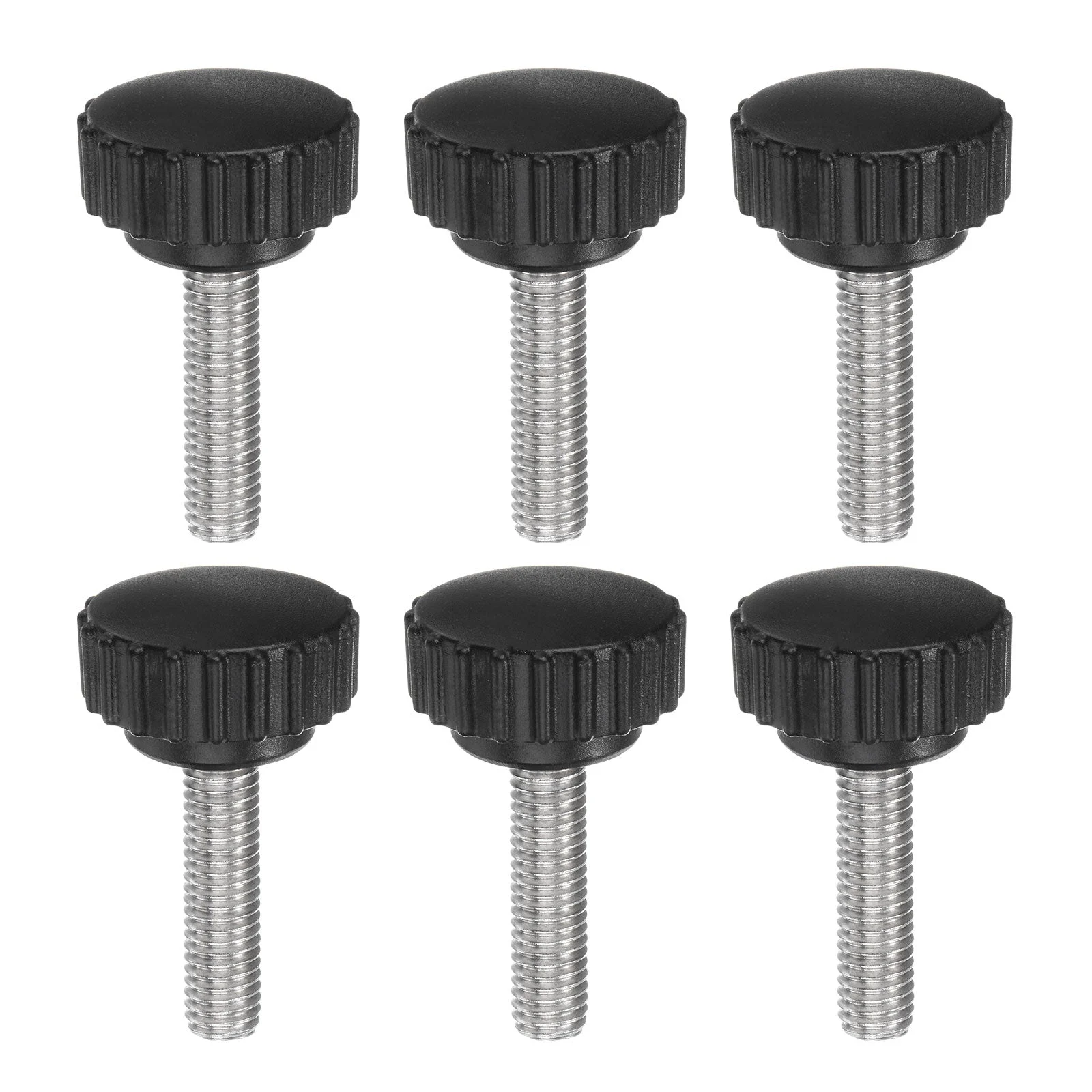 6pcs Knurled Clamping Knob Thumb Screws M8 x 30mm Metric Thread 28mm Matte Head