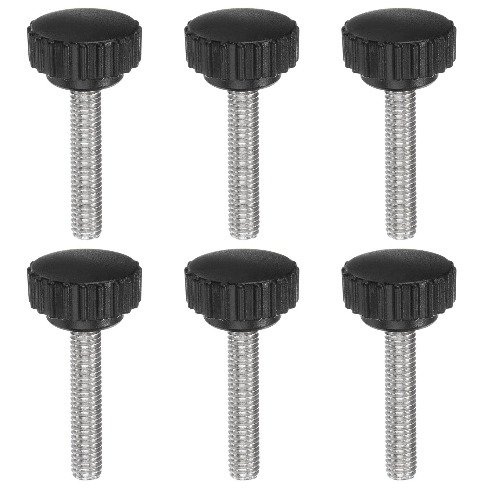 6pcs Knurled Clamping Knob Thumb Screws M8 x 40mm Metric Thread 28mm Matte Head