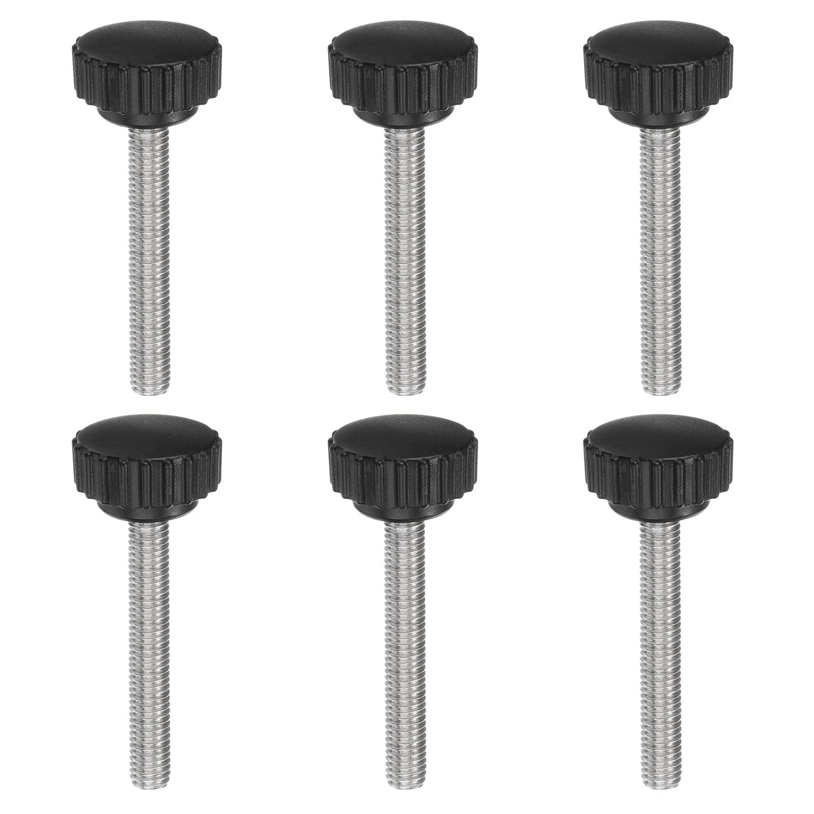 6pcs Knurled Clamping Knob Thumb Screws M8 x 55mm Metric Thread 28mm Matte Head