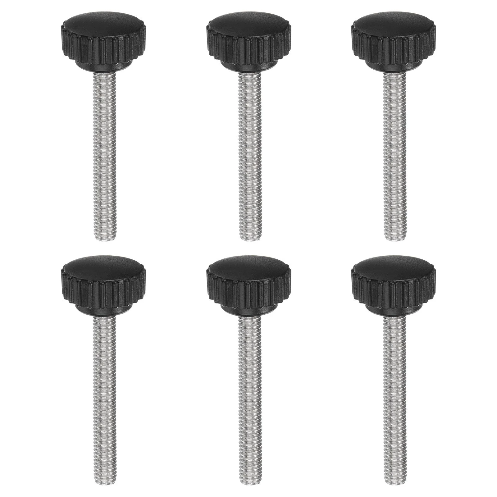 6pcs Knurled Clamping Knob Thumb Screws M8 x 60mm Metric Thread 28mm Matte Head