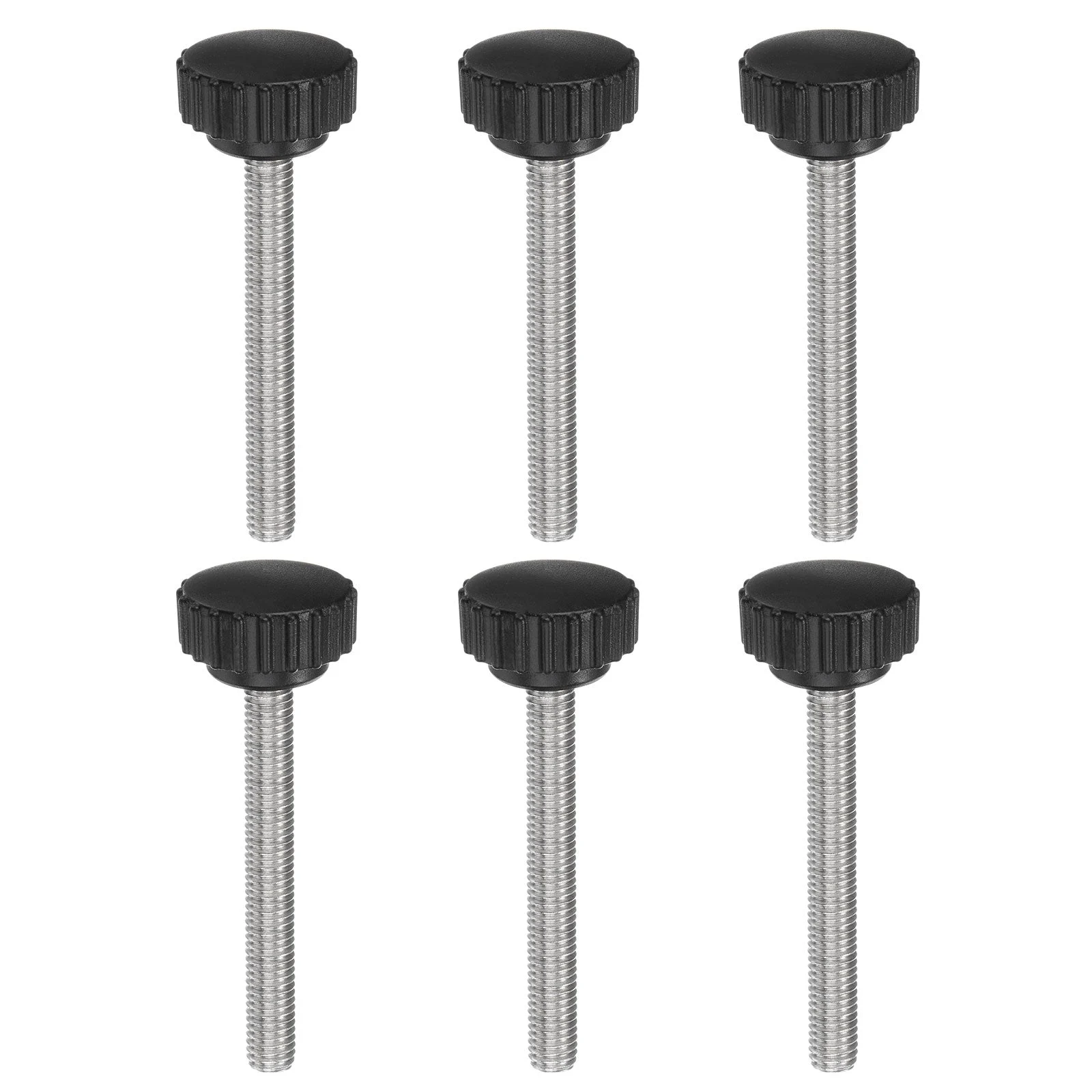 6pcs Knurled Clamping Knob Thumb Screws M8 x 70mm Metric Thread 28mm Matte Head