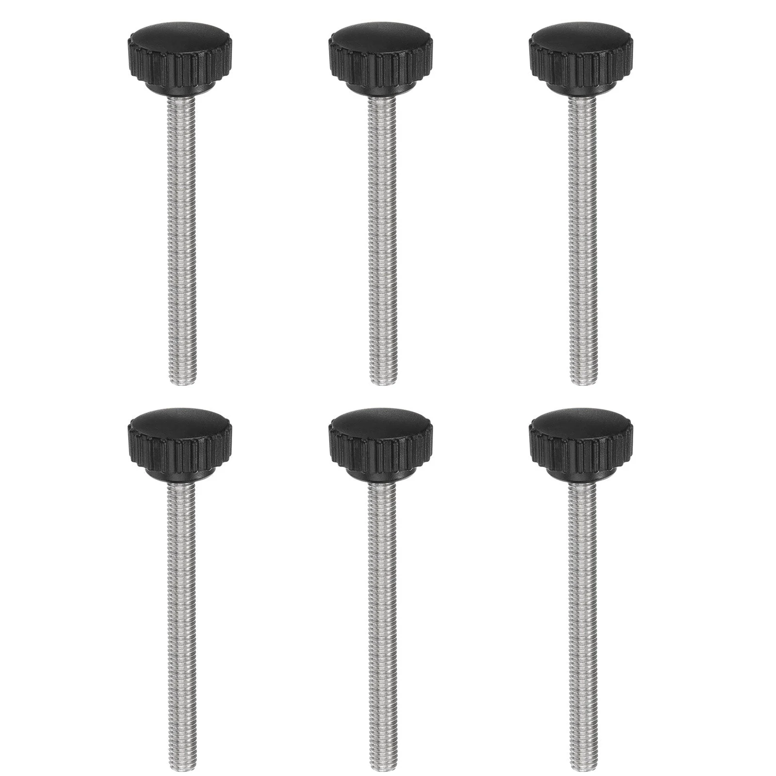 6pcs Knurled Clamping Knob Thumb Screws M8 x 90mm Metric Thread 28mm Matte Head