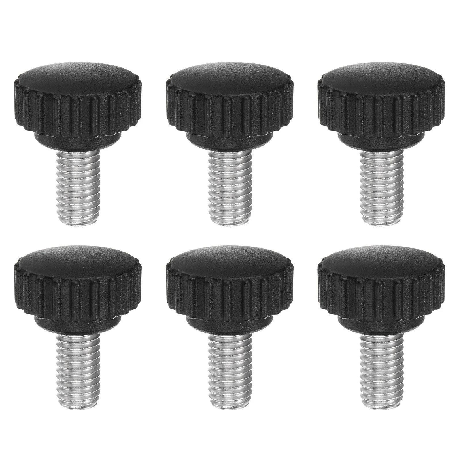 6pcs Knurled Clamping Knob Thumb Screws M10 x 20mm Metric Thread 28mm Matte Head