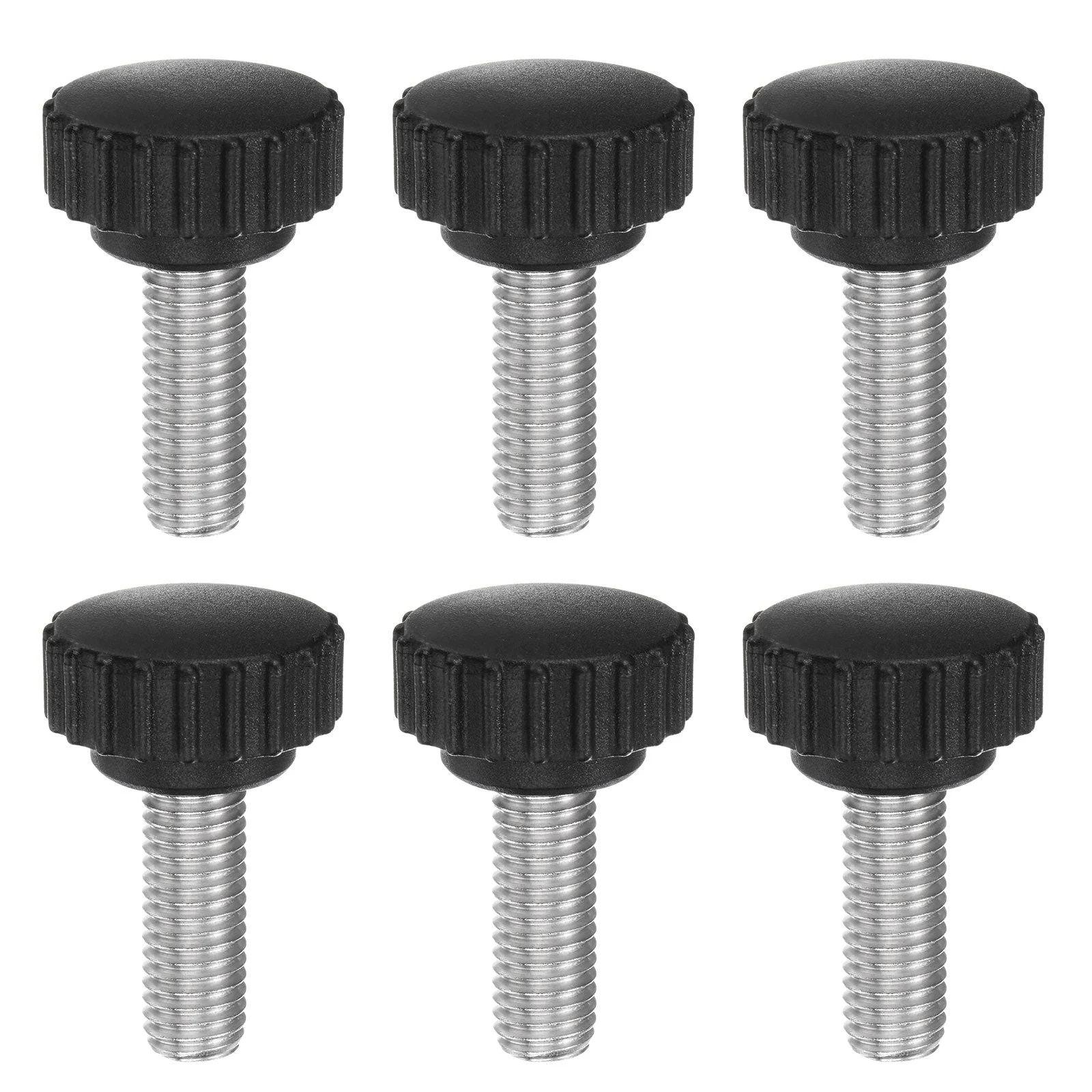 6pcs Knurled Clamping Knob Thumb Screws M10 x 30mm Metric Thread 28mm Matte Head