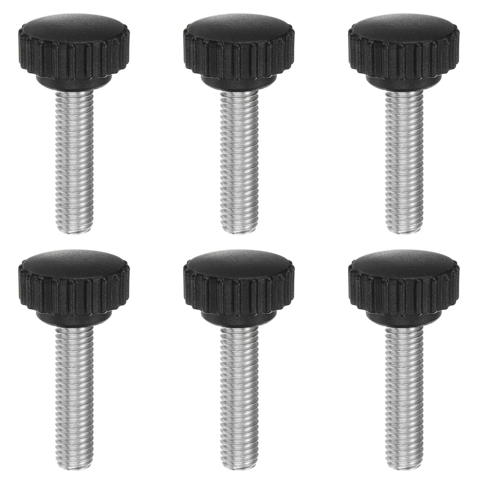 6pcs Knurled Clamping Knob Thumb Screws M10 x 40mm Metric Thread 28mm Matte Head