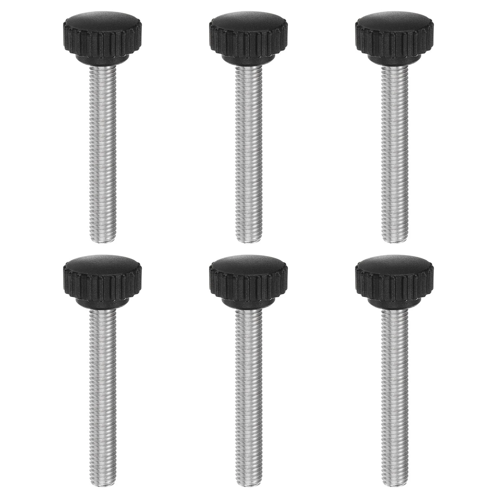6pcs Knurled Clamping Knob Thumb Screws M10 x 70mm Metric Thread 28mm Matte Head