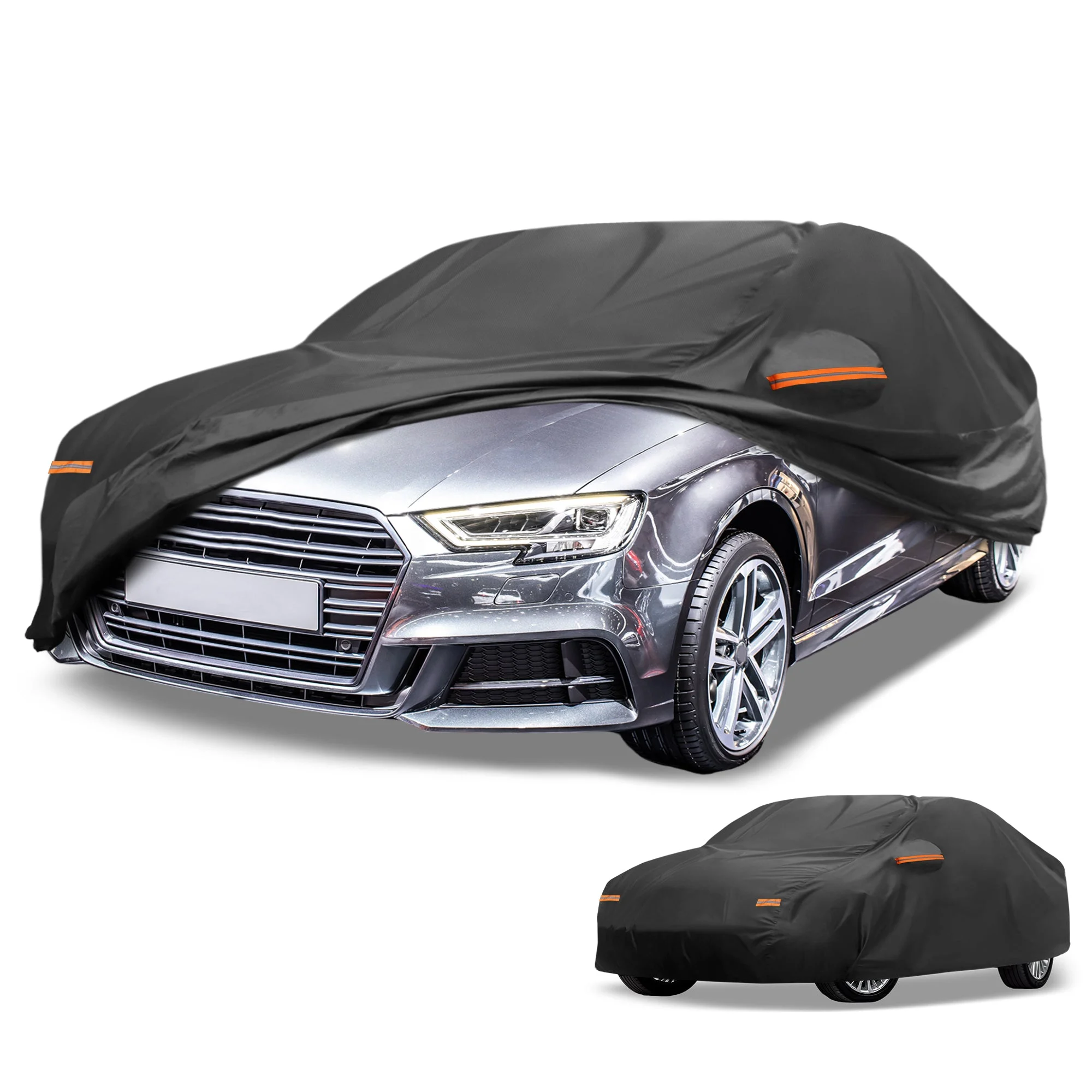 Car Cover Waterproof All Weather for Audi A3 Sedan 2013-2024 Black 190T-PU