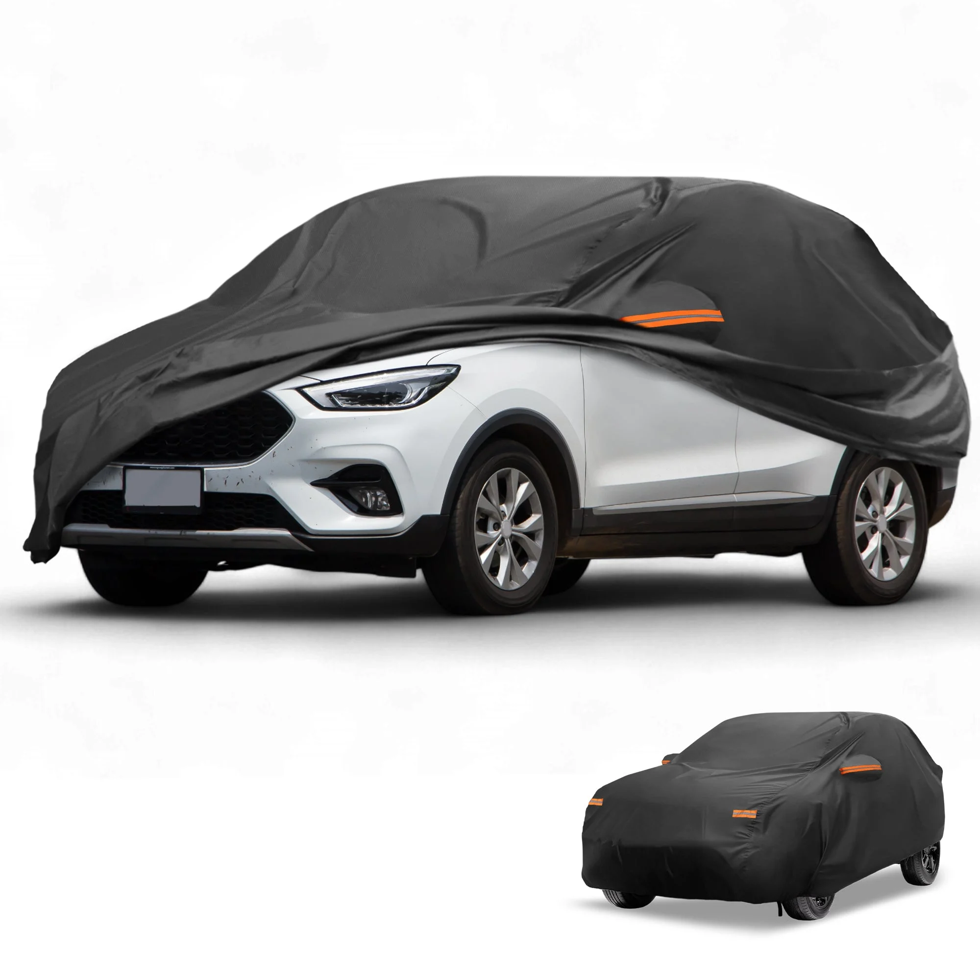 Car Cover Waterproof All Weather for MG ZS Black 190T-PU with Zipper