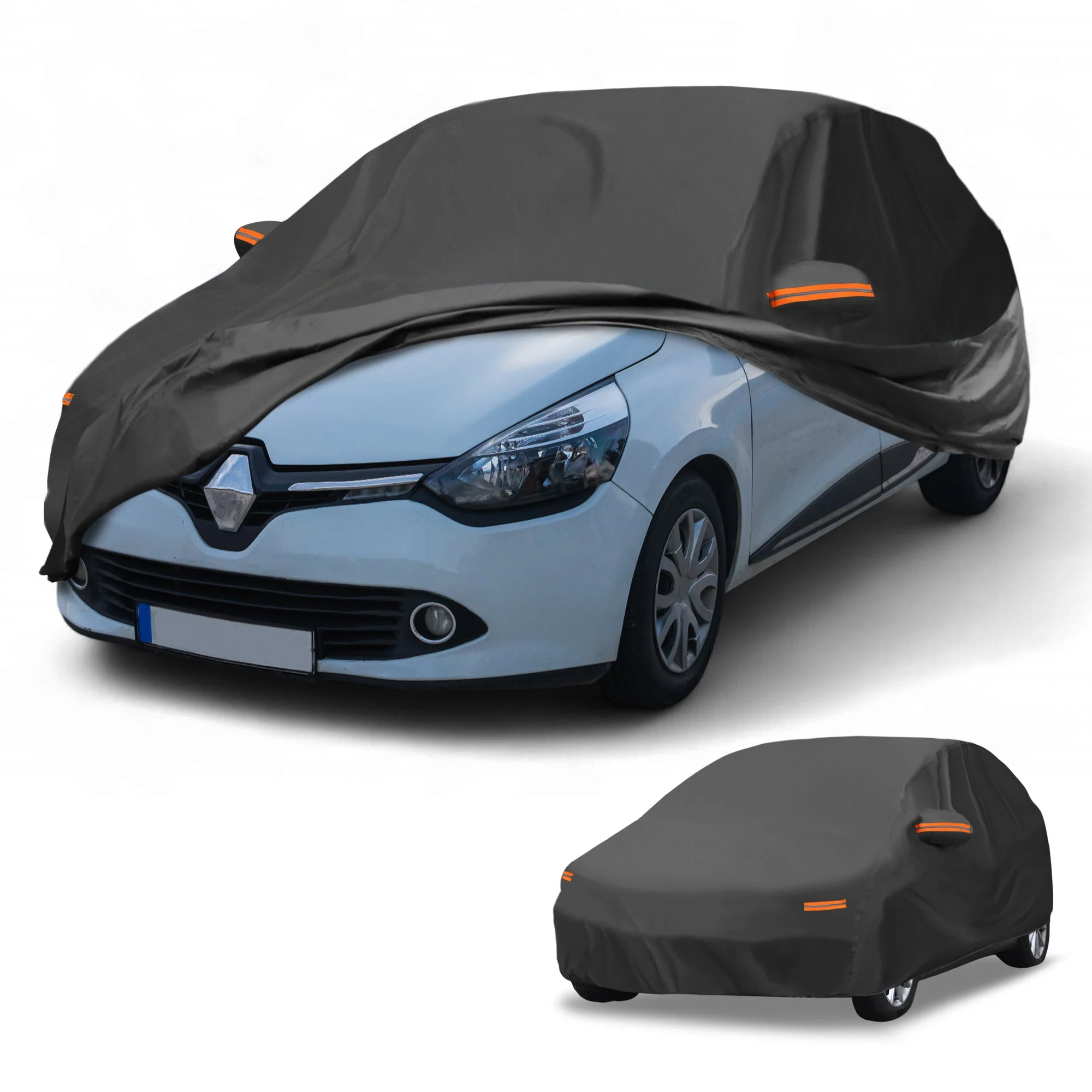 Car Cover Waterproof All Weather for Renault Clio 1990-2024 Black 190T-PU
