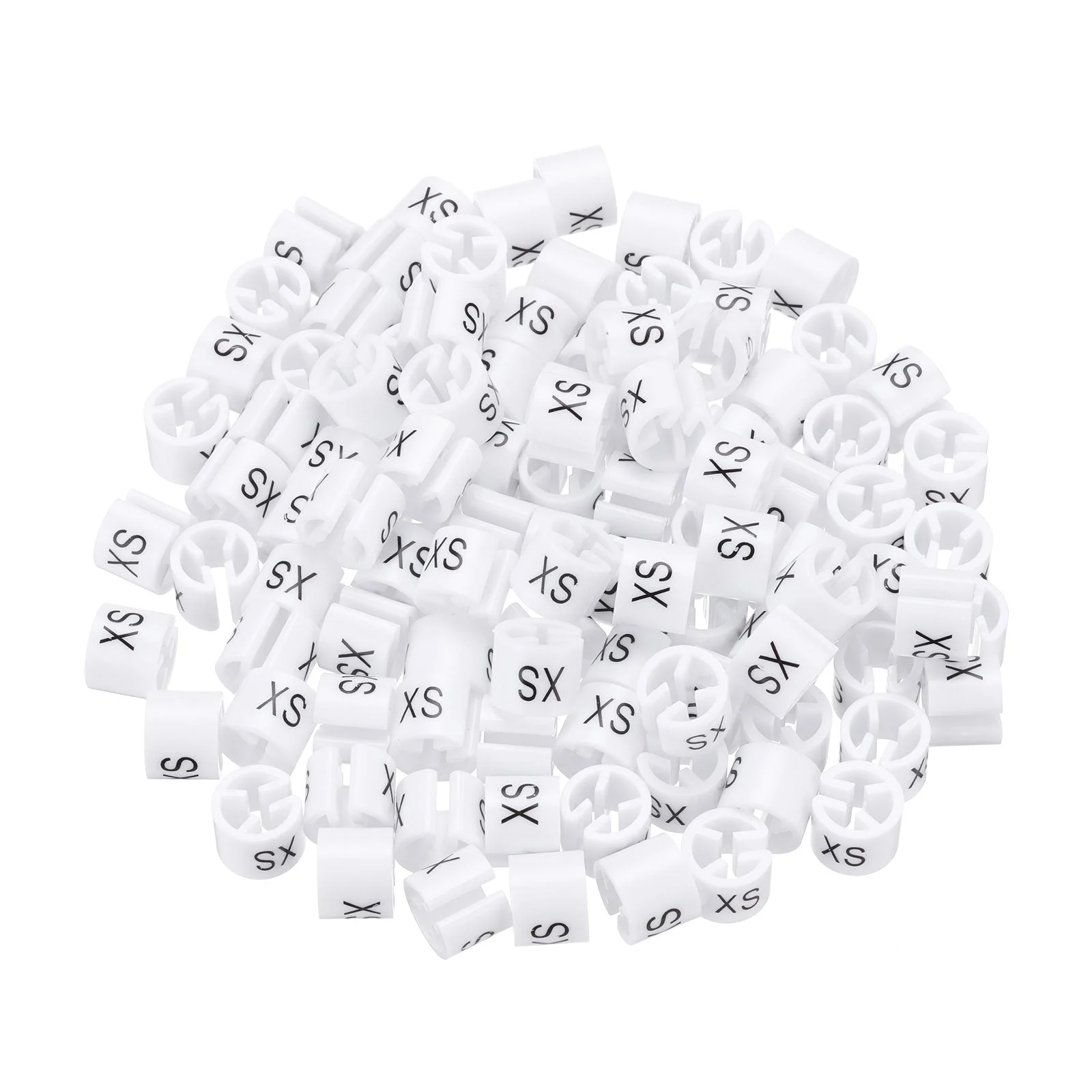 100Pcs Clothes Hanger Marker XS Size Tag Fit 3mm Rod White