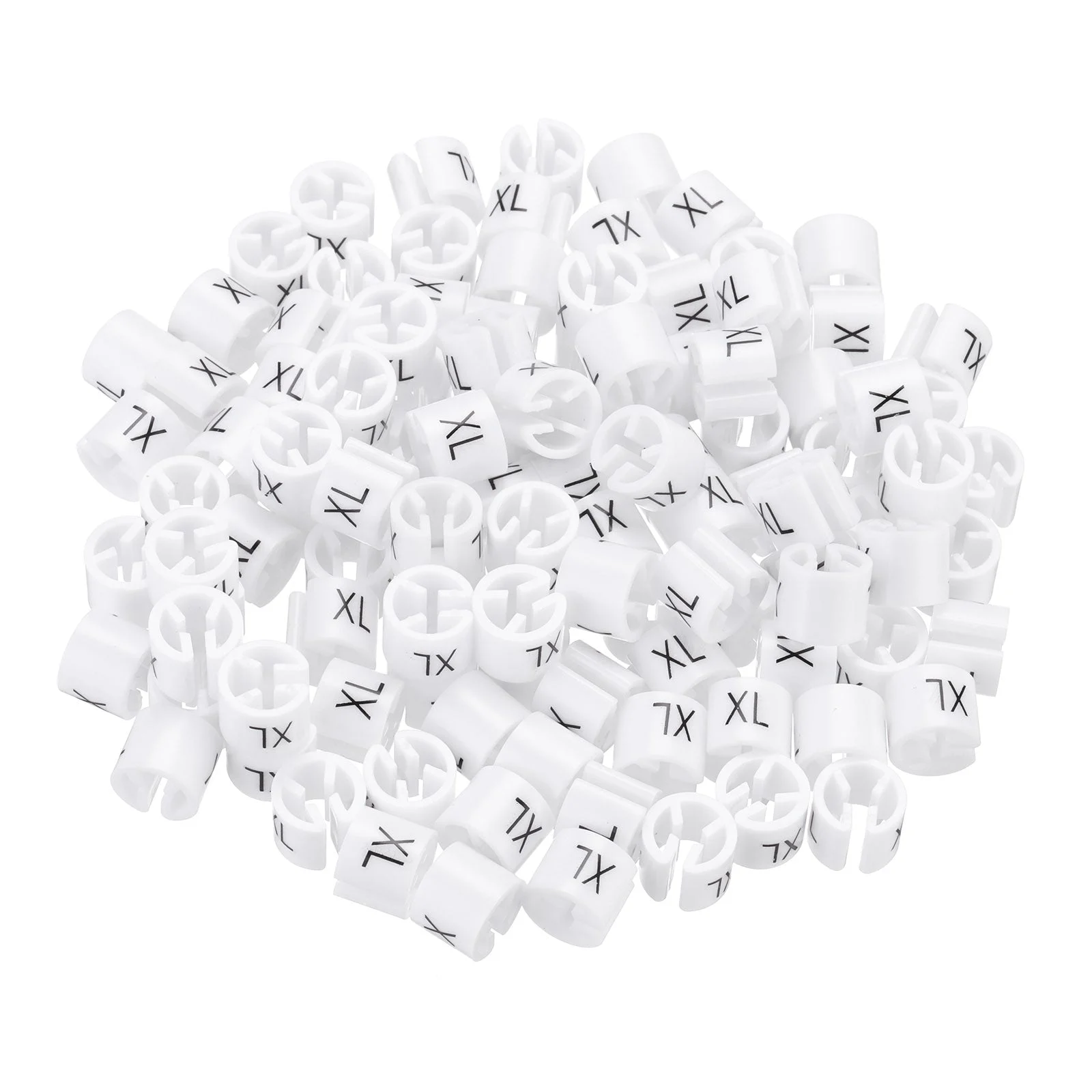 Clothes Hanger Marker XL Size Tag Fit 3mm Rod White for Garment Clothing Color Coding, Pack of 150