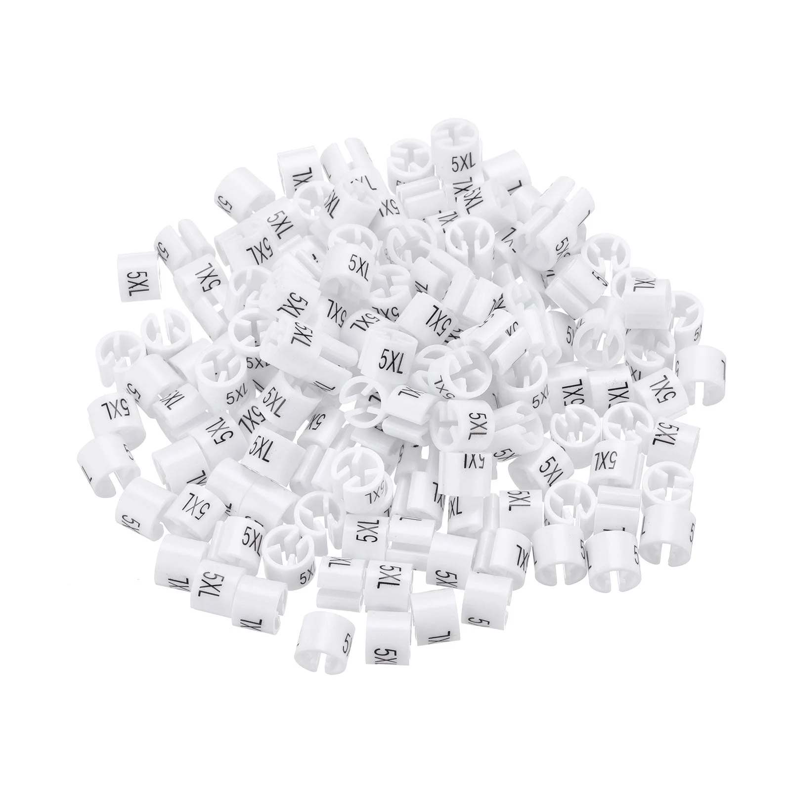 Clothes Hanger Marker 5XL Size Tag Fit 3mm Rod White for Garment Clothing Color Coding, Pack of 150