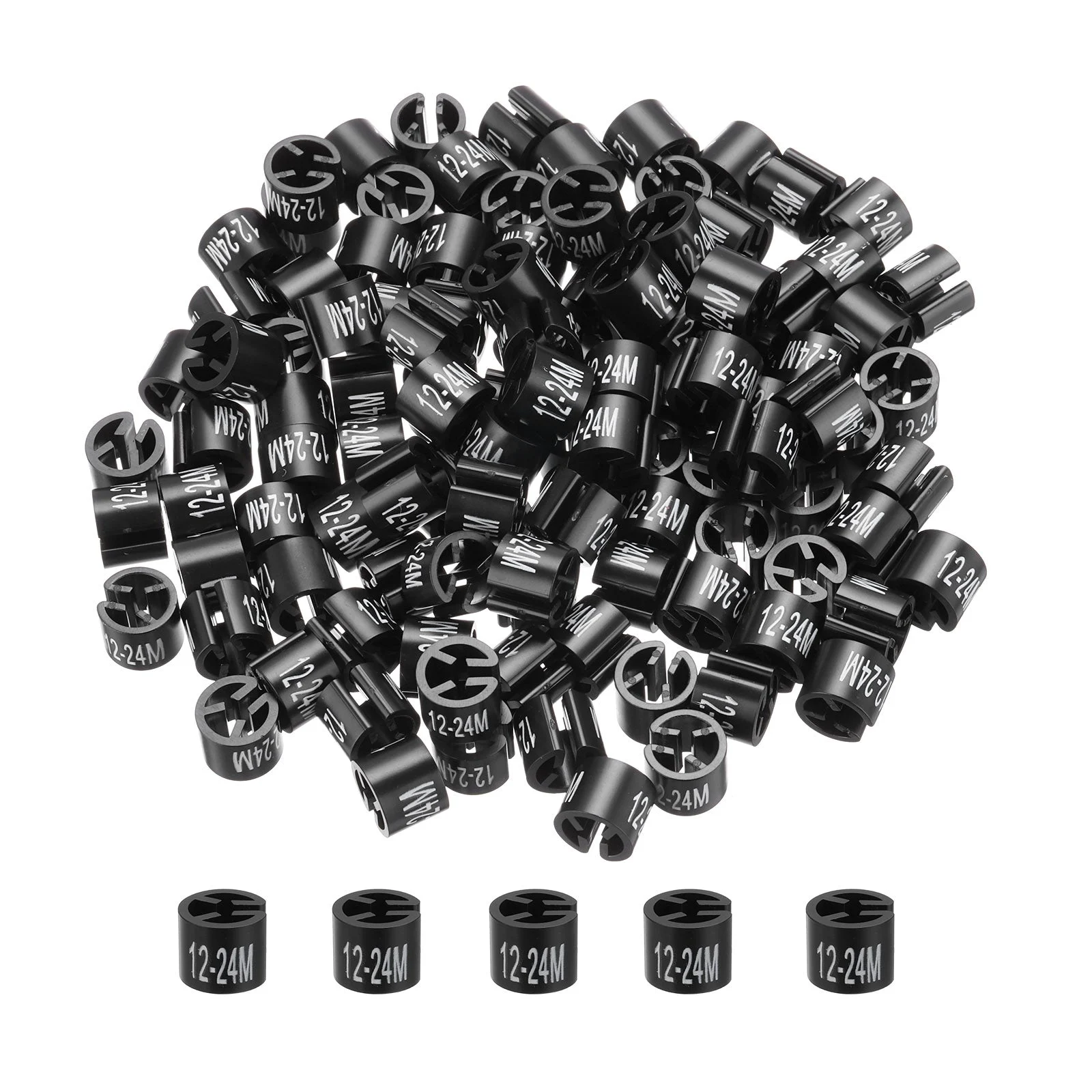 200pcs Clothes Hanger Marker 12-24M Black Colored Hanger Size Garment Tag