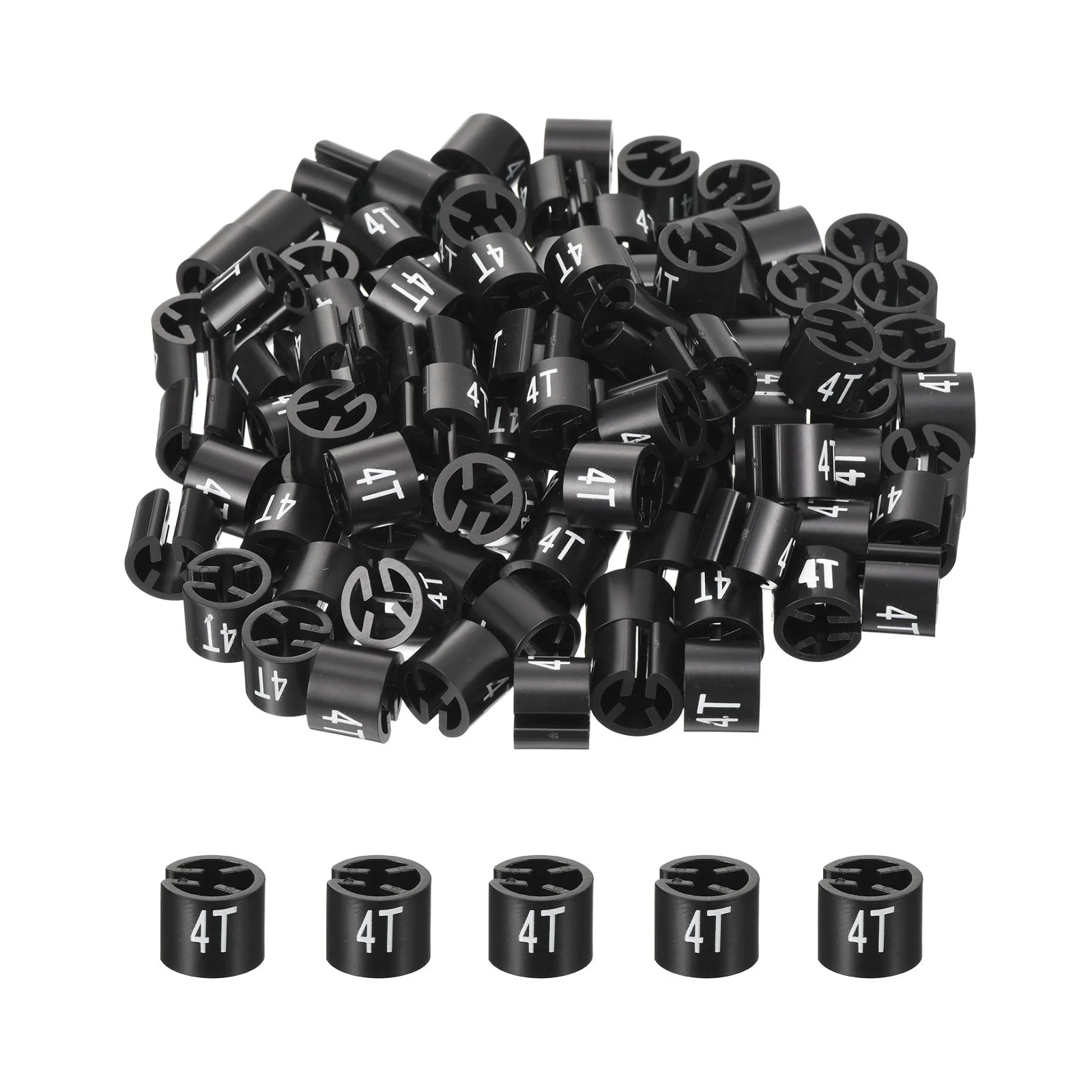 150pcs Clothes Hanger Marker 4T Black Colored Hanger Sizer Garment Tag