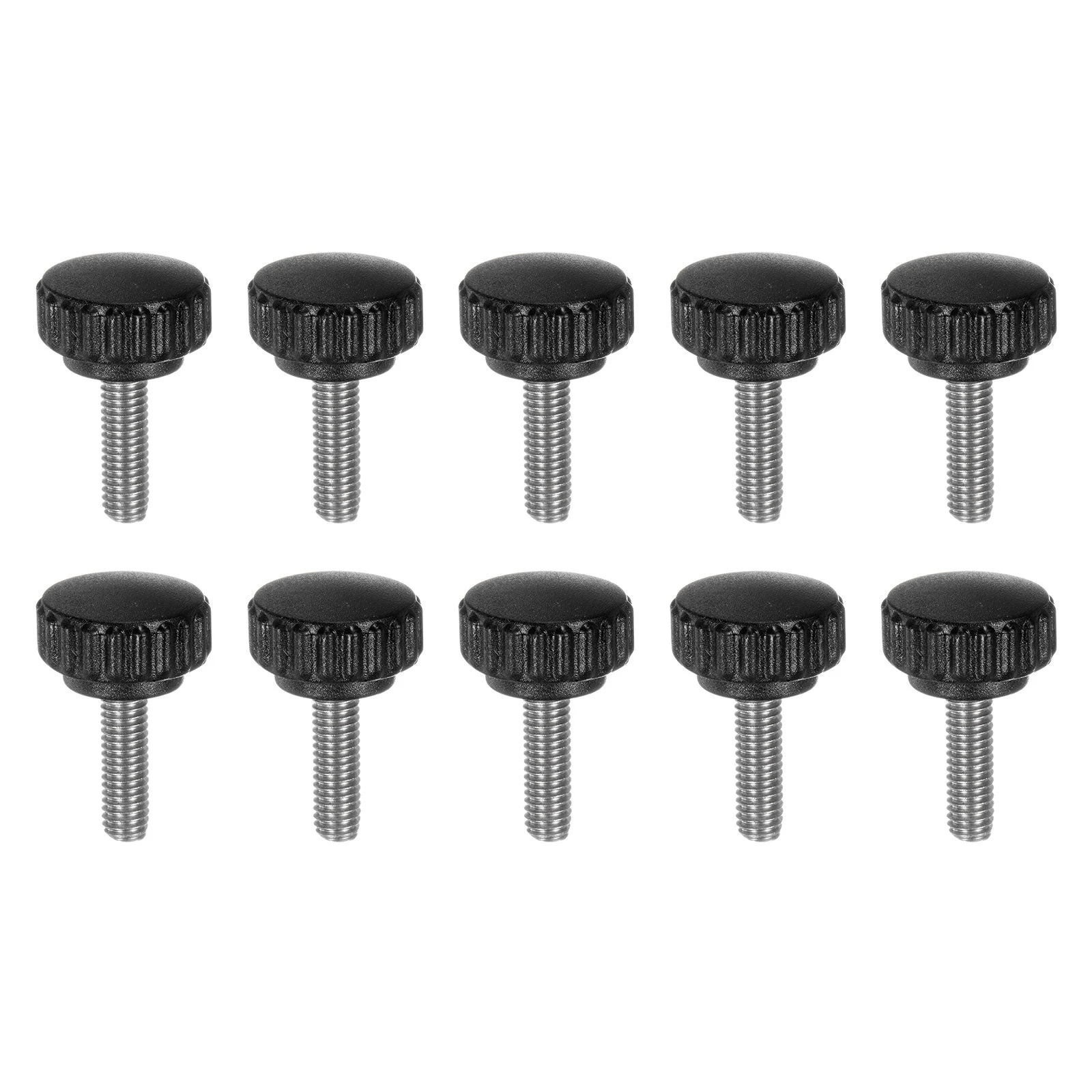 10pcs Knurled Clamping Knob Thumb Screws M6 x 20mm Metric Thread 22mm Matte Head