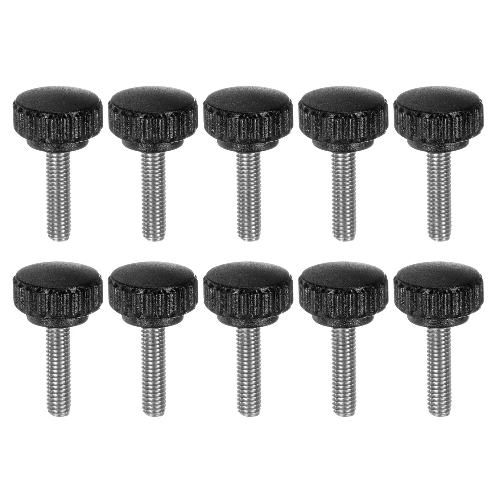 10pcs Knurled Clamping Knob Thumb Screws M6 x 25mm Metric Thread 22mm Matte Head