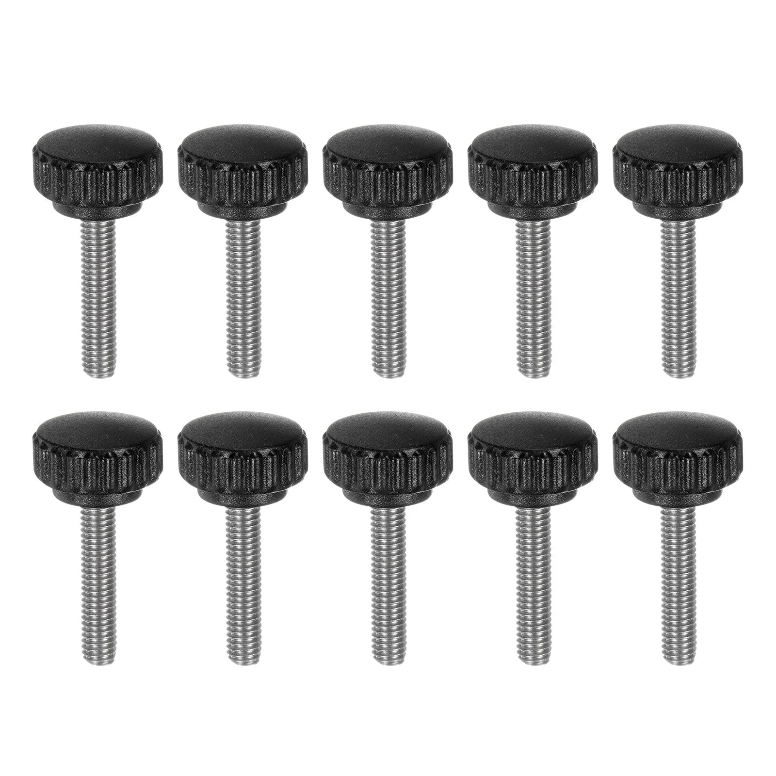 10pcs Knurled Clamping Knob Thumb Screws M6 x 30mm Metric Thread 22mm Matte Head