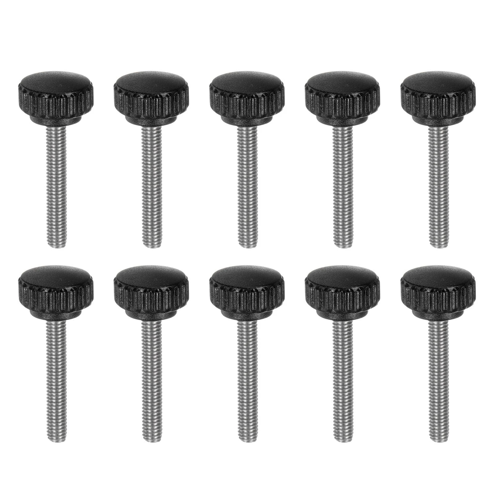 10pcs Knurled Clamping Knob Thumb Screws M6 x 40mm Metric Thread 22mm Matte Head
