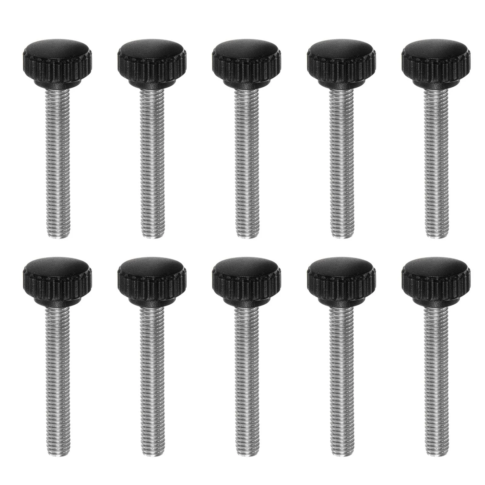 10pcs Knurled Clamping Knob Thumb Screws M8 x 55mm Metric Thread 22mm Matte Head