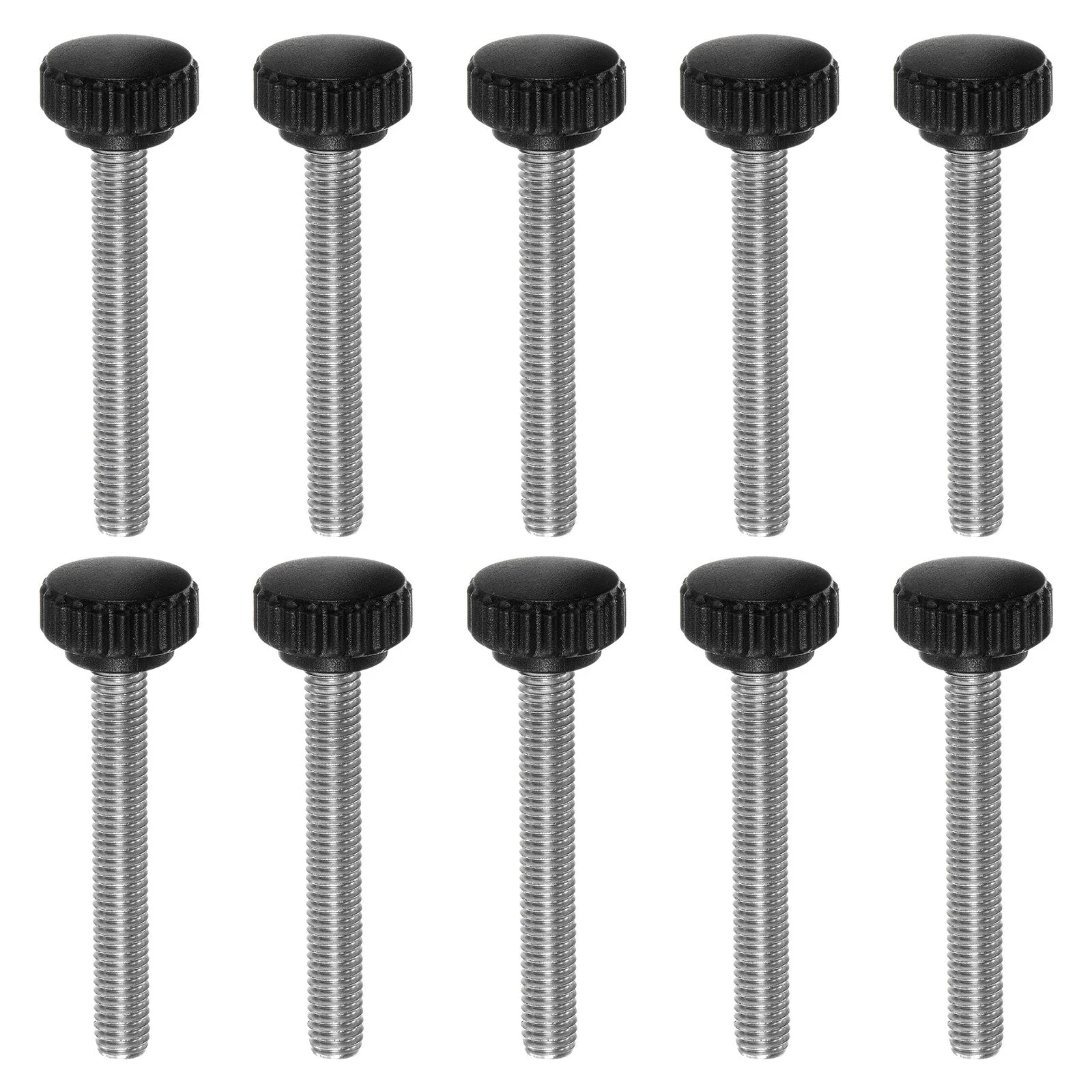 10pcs Knurled Clamping Knob Thumb Screws M8 x 70mm Metric Thread 22mm Matte Head