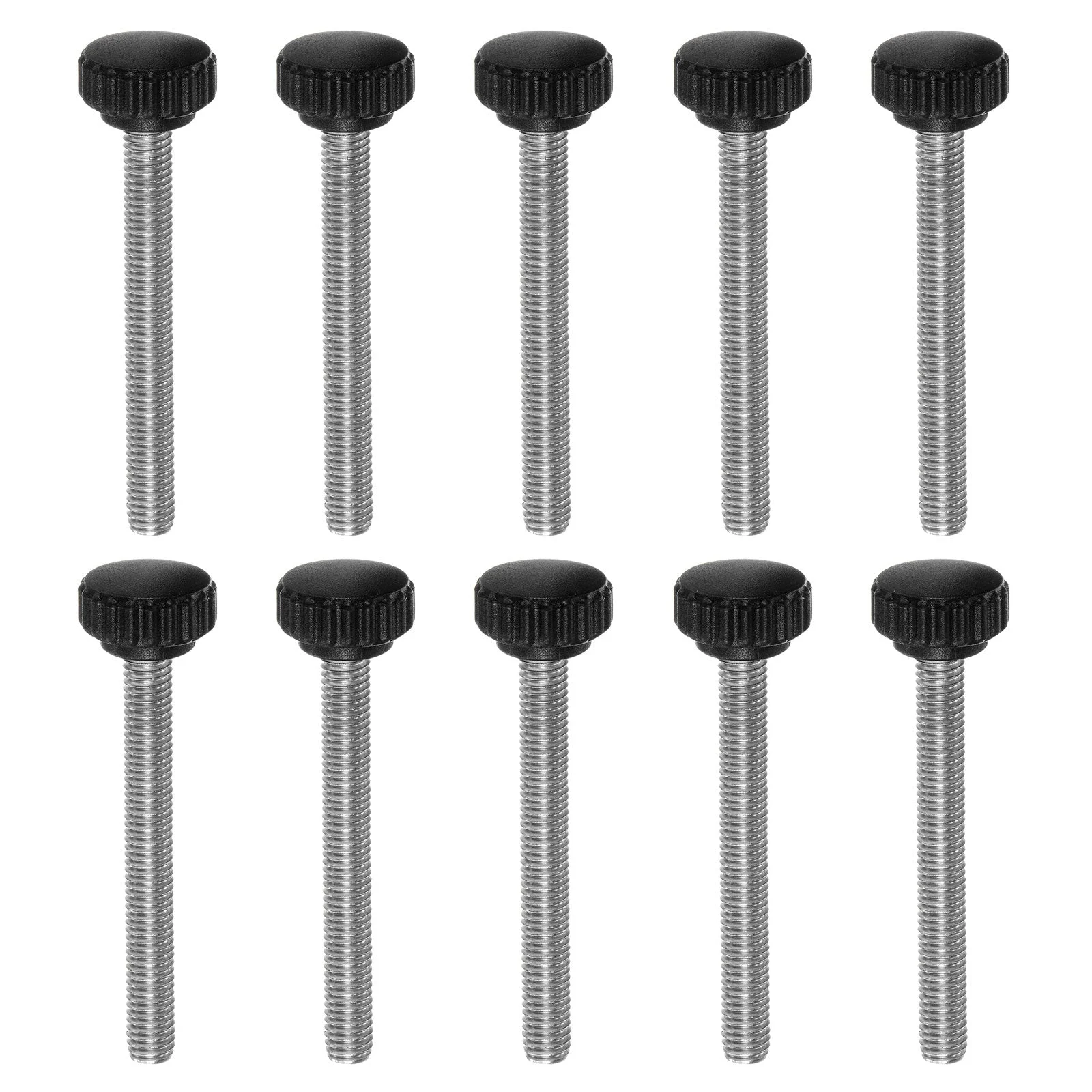 10pcs Knurled Clamping Knob Thumb Screws M8 x 80mm Metric Thread 22mm Matte Head