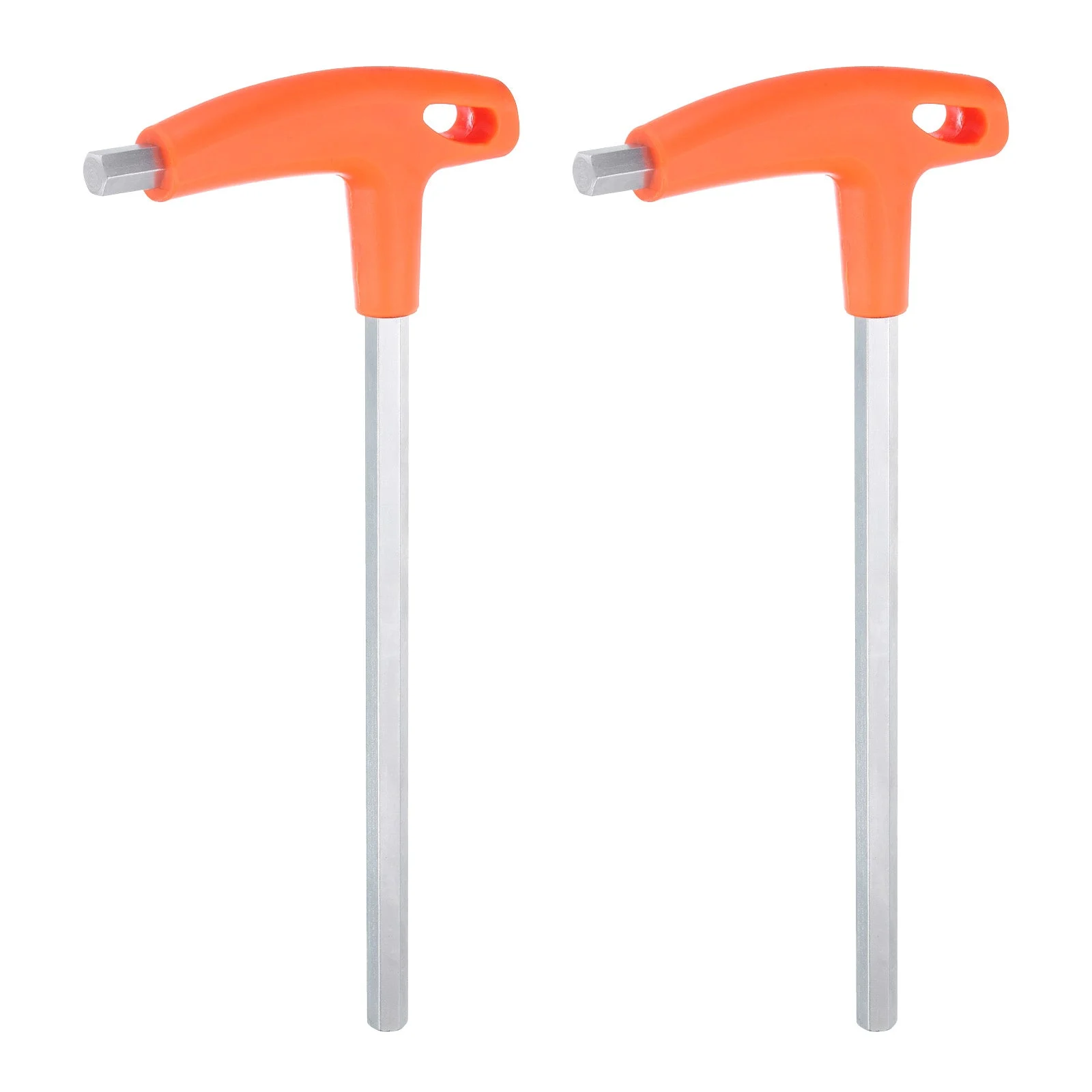 2pcs T-Handle Hex Key Wrench 10mm Metric CR-V T-Key Inner Hexagon Wrenches Spanner Repair Tool for Automotive Household Maintenance, Orange